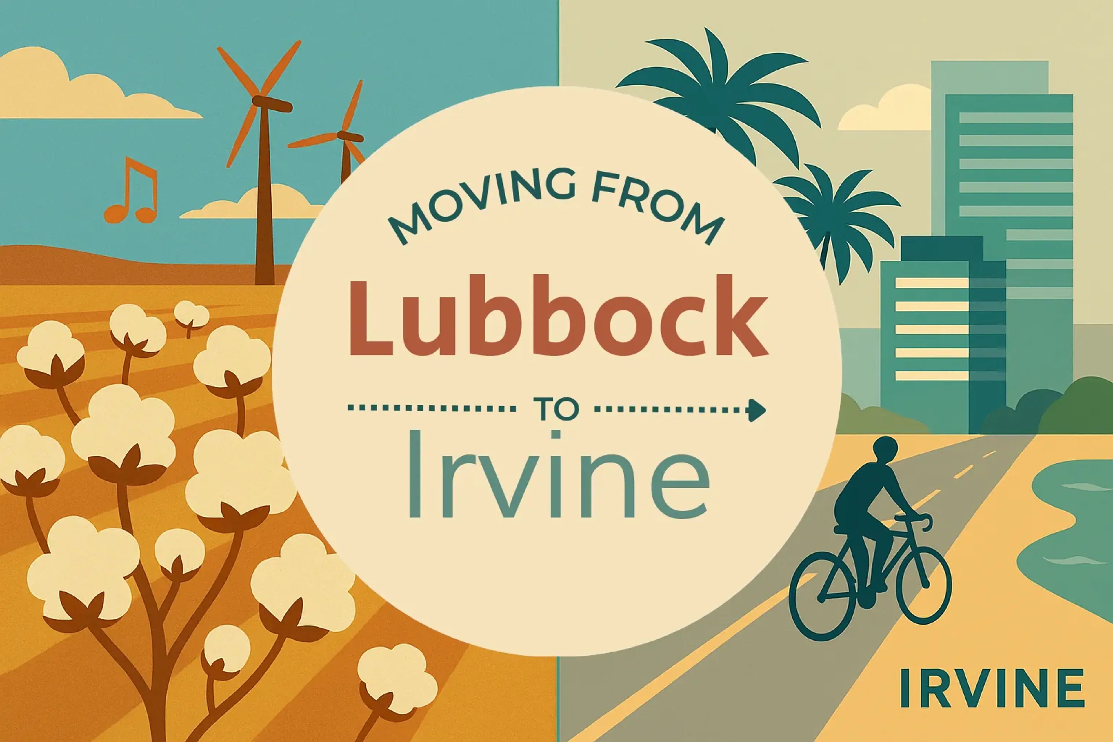 Side-by-side comparison of Lubbock to Irvine moving companies
