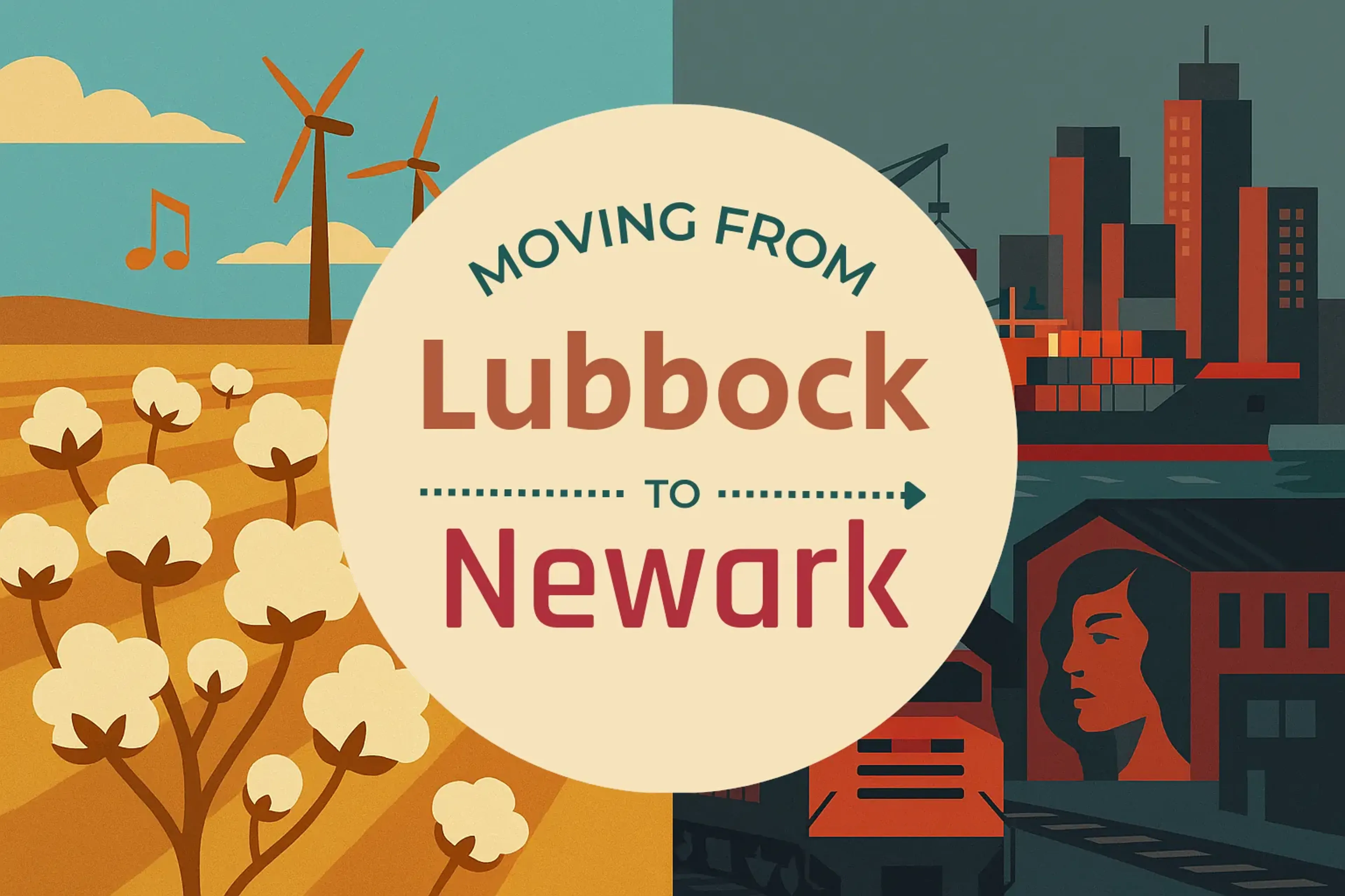 Side-by-side comparison of Lubbock to Newark moving companies
