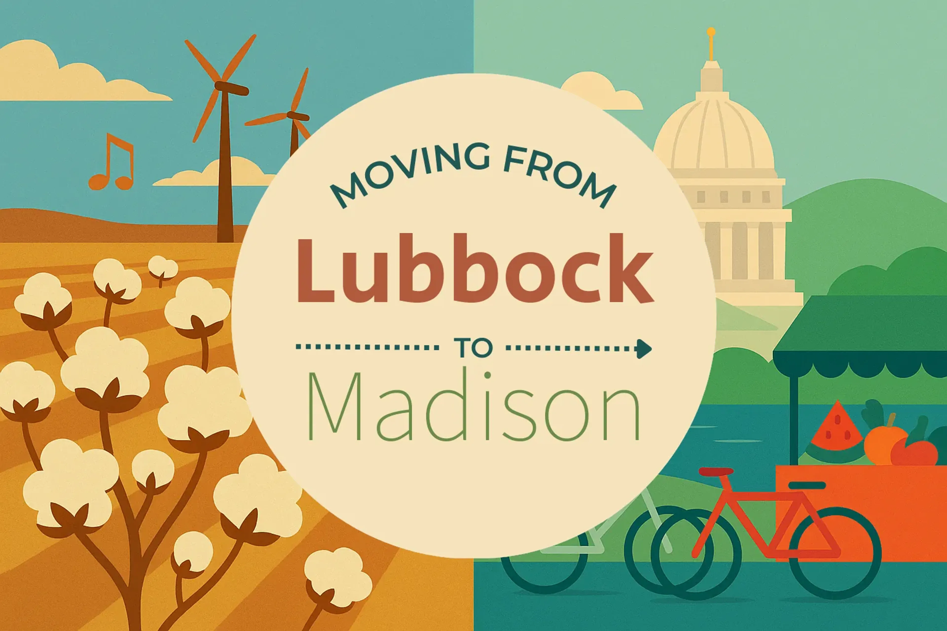 Side-by-side comparison of Lubbock to Madison moving companies