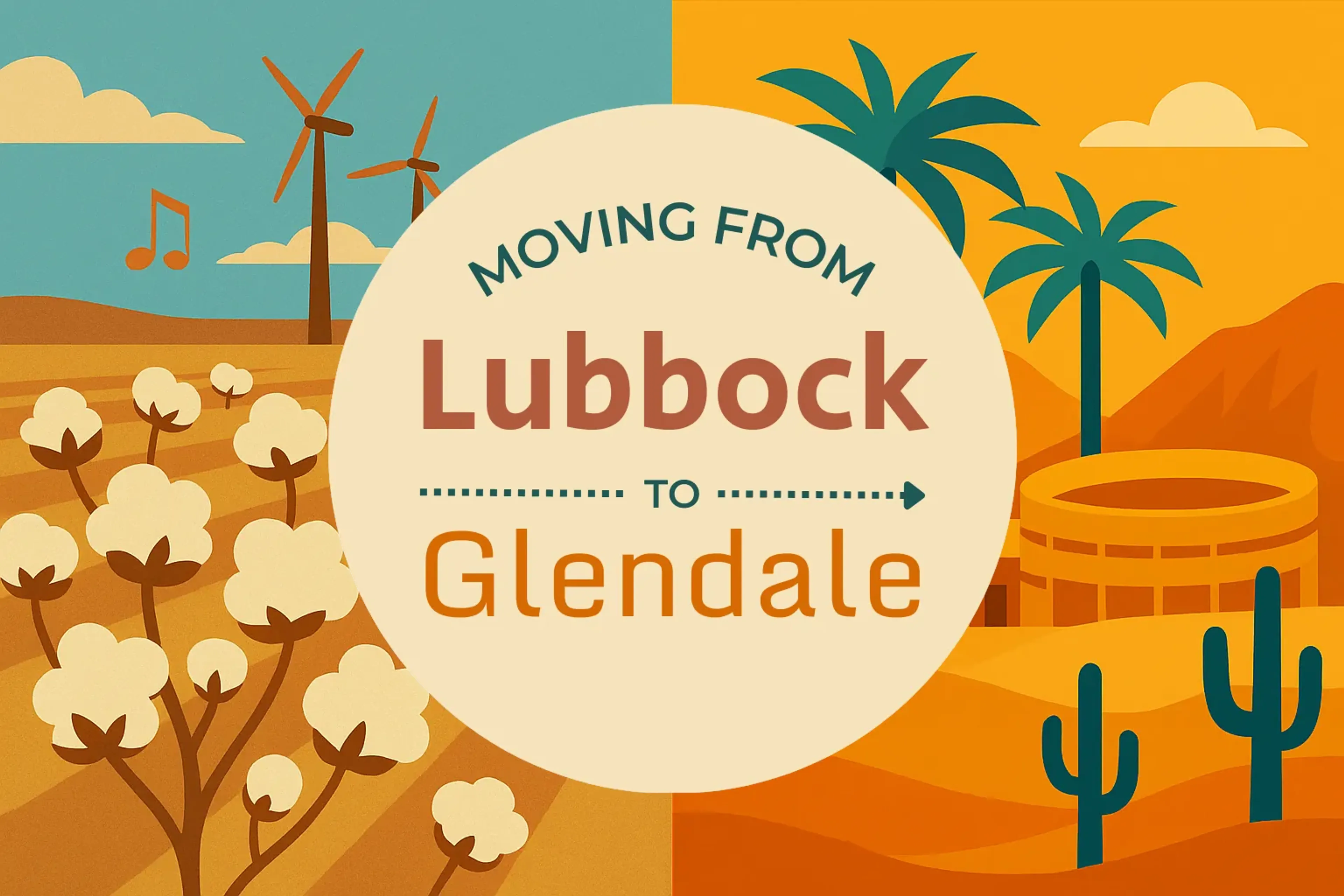 Side-by-side comparison of Lubbock to Glendale moving companies