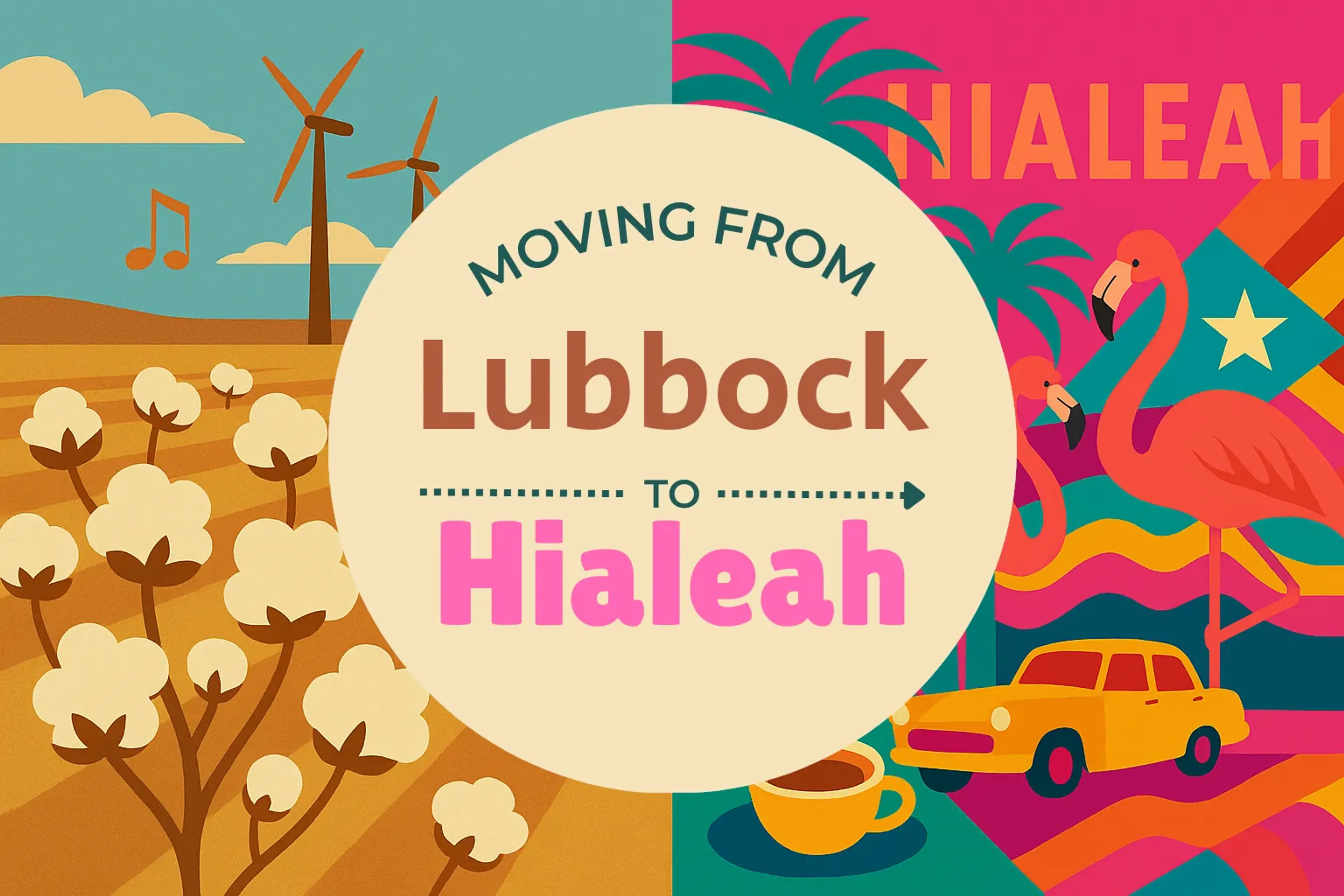 Side-by-side comparison of Lubbock to Hialeah moving companies