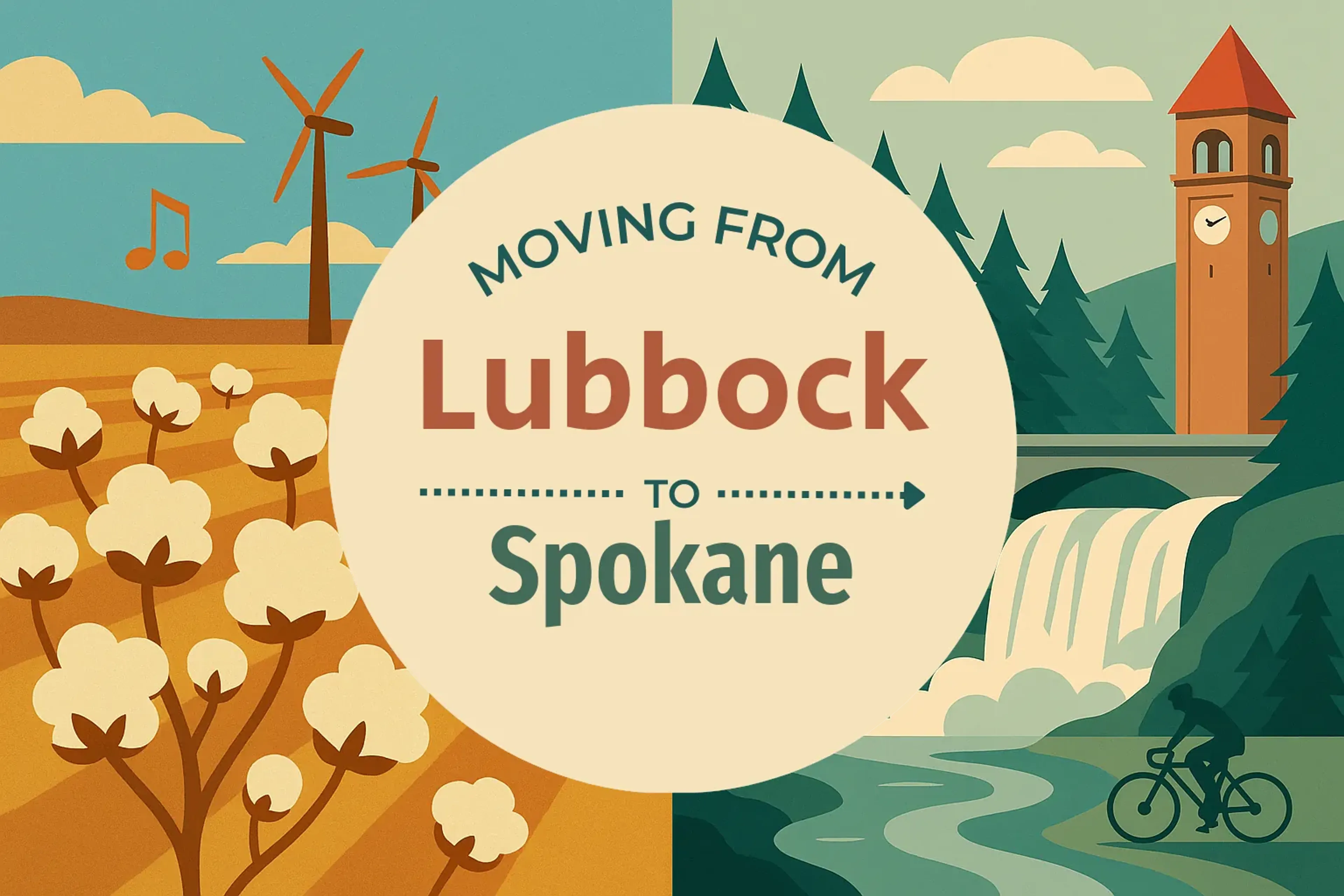 Side-by-side comparison of Lubbock to Spokane moving companies