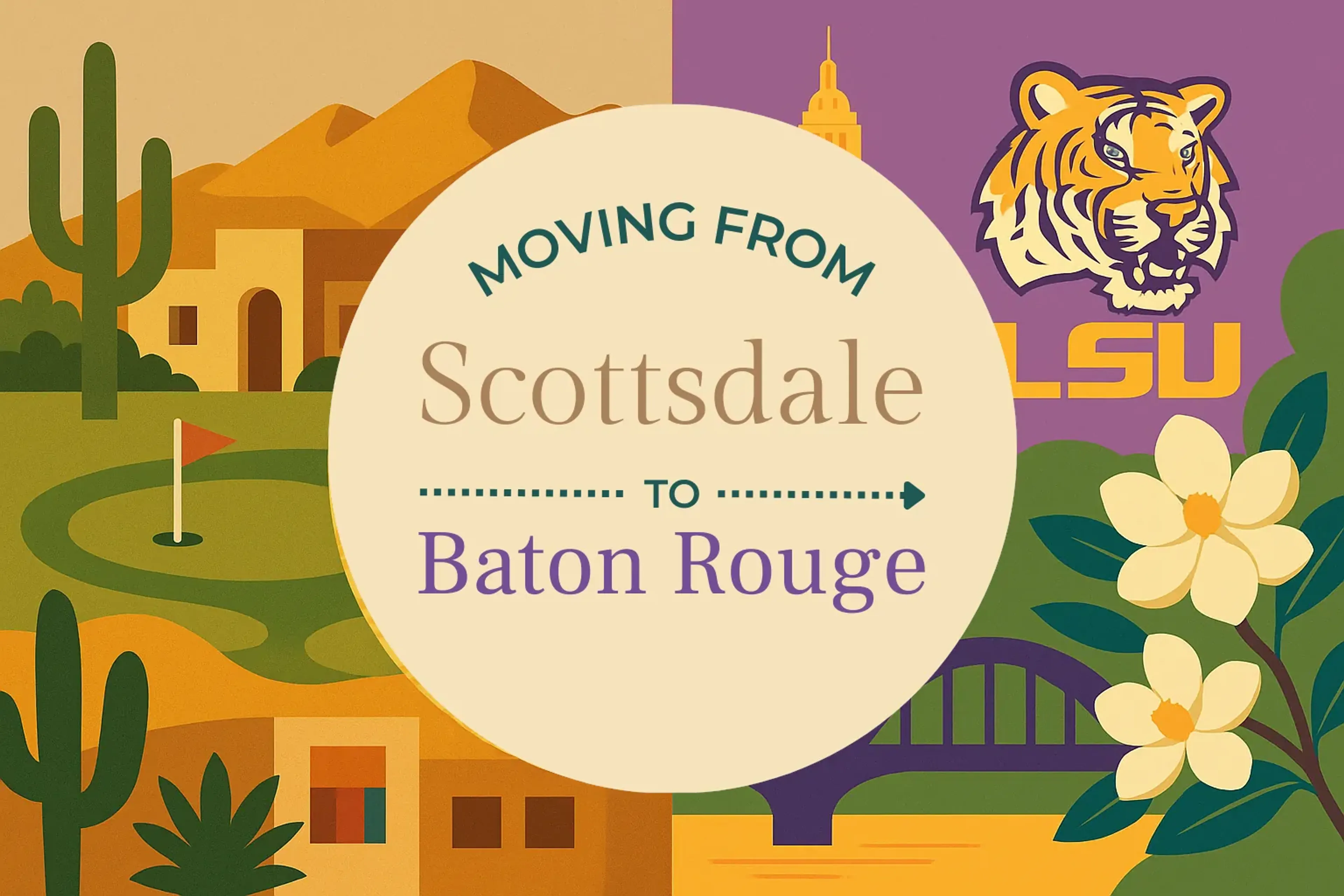 Side-by-side comparison of Scottsdale to Baton Rouge moving companies