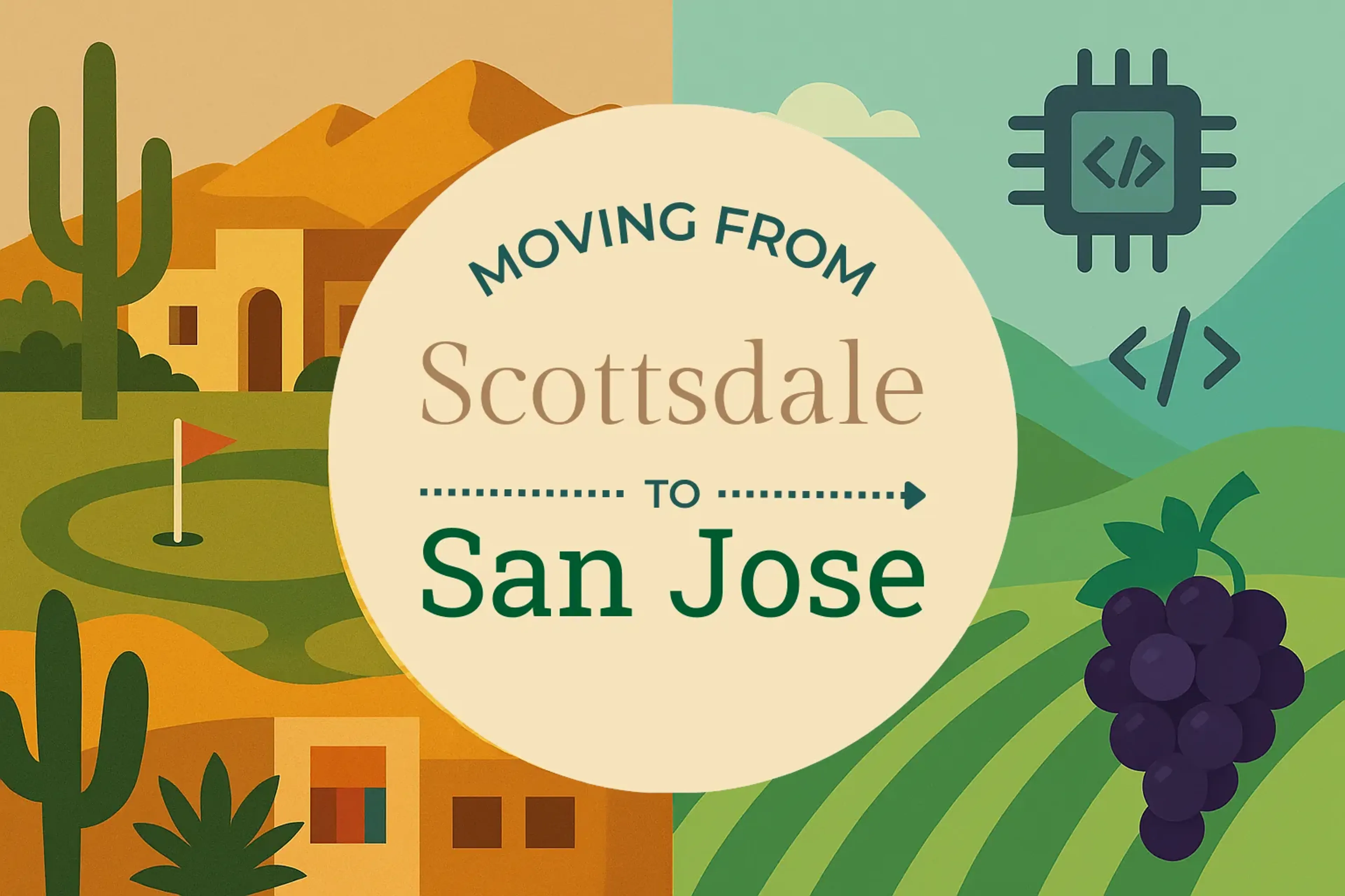 Side-by-side comparison of Scottsdale to San Jose moving companies