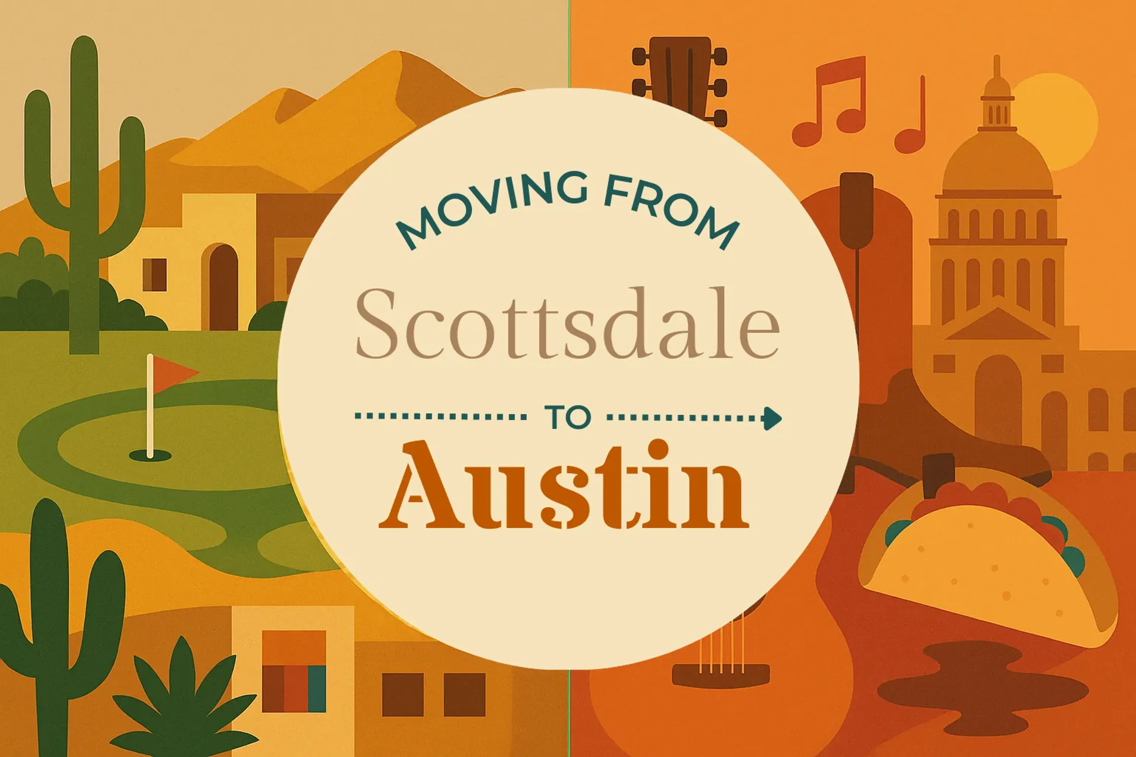 Side-by-side comparison of Scottsdale to Austin moving companies