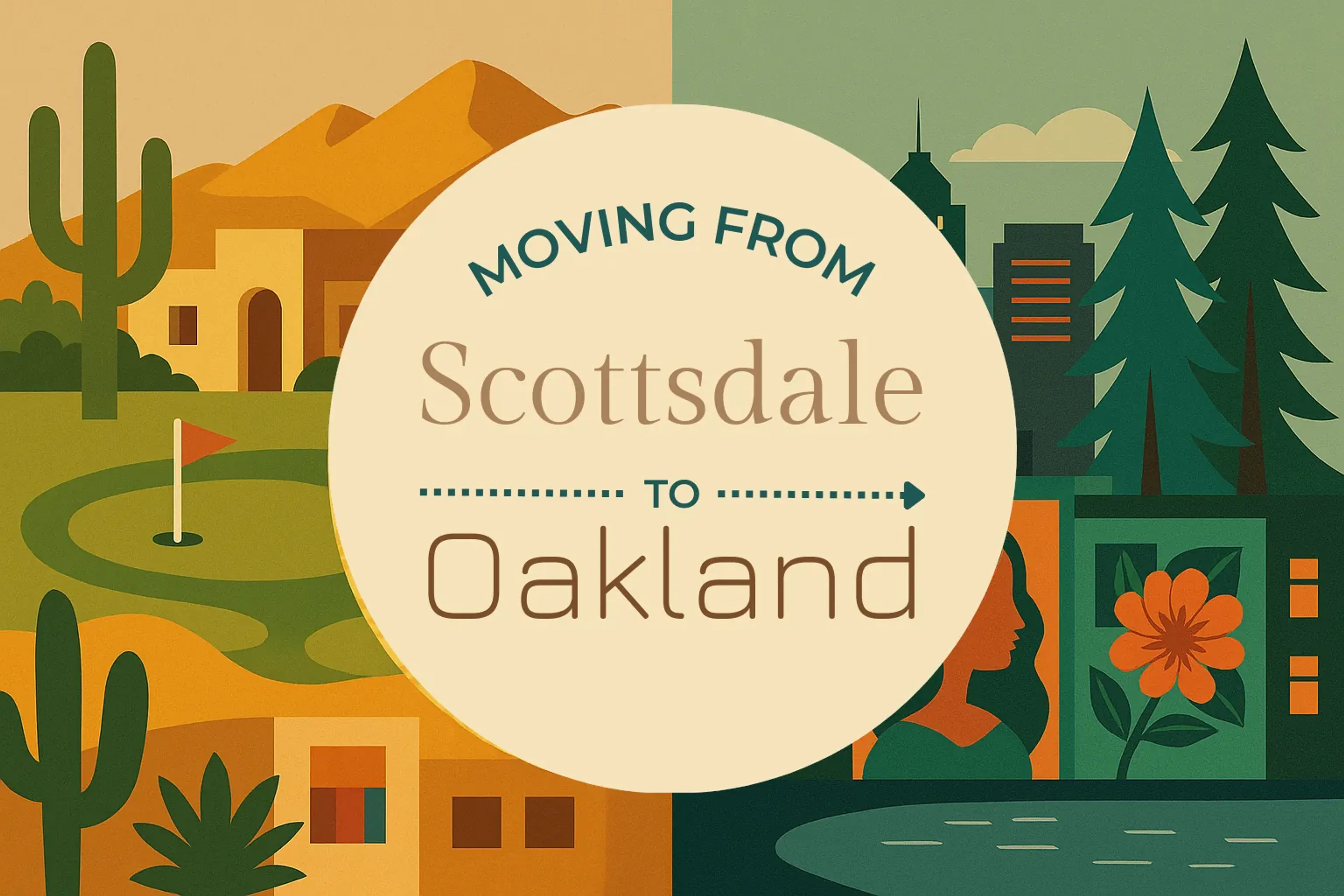 Side-by-side comparison of Scottsdale to Oakland moving companies