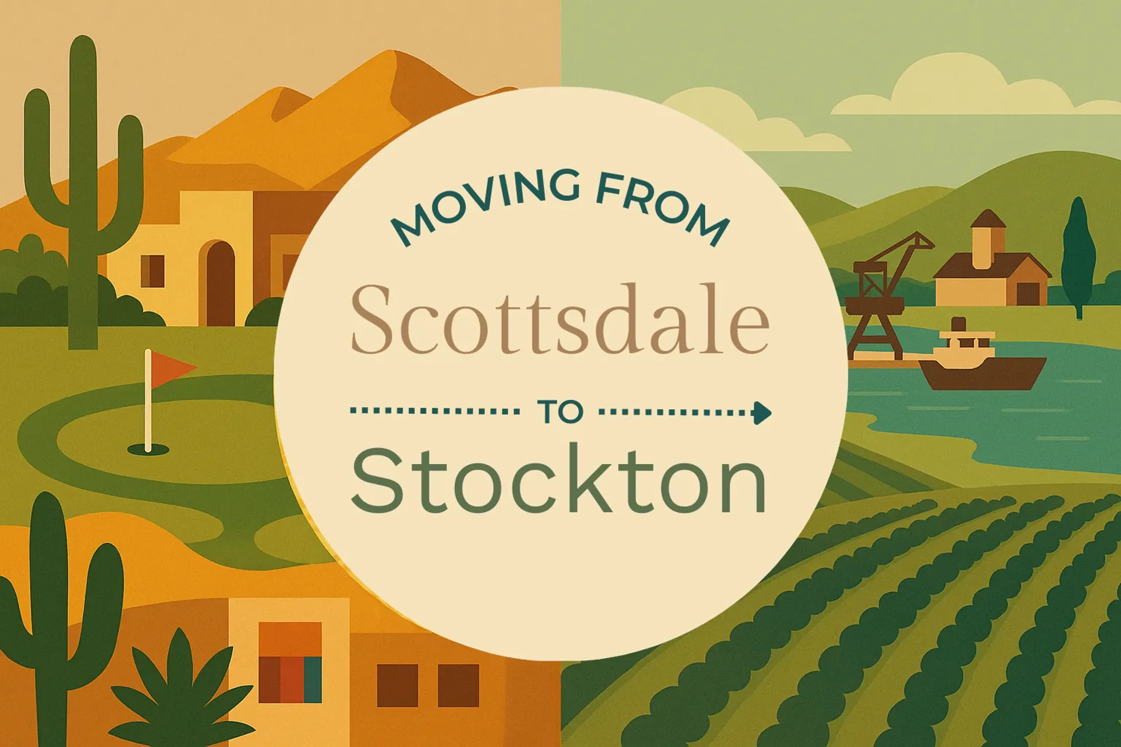 Side-by-side comparison of Scottsdale to Stockton moving companies