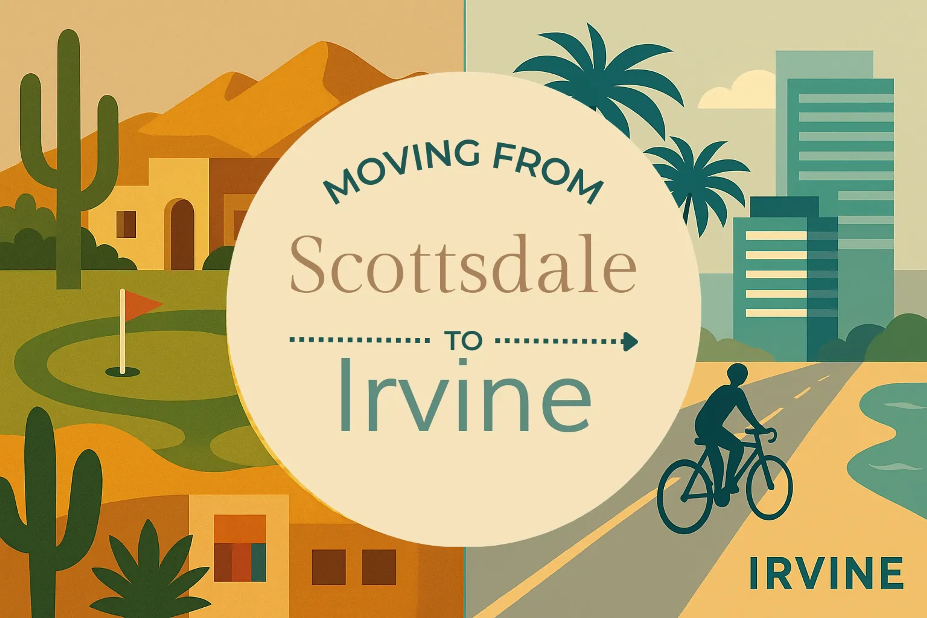 Side-by-side comparison of Scottsdale to Irvine moving companies