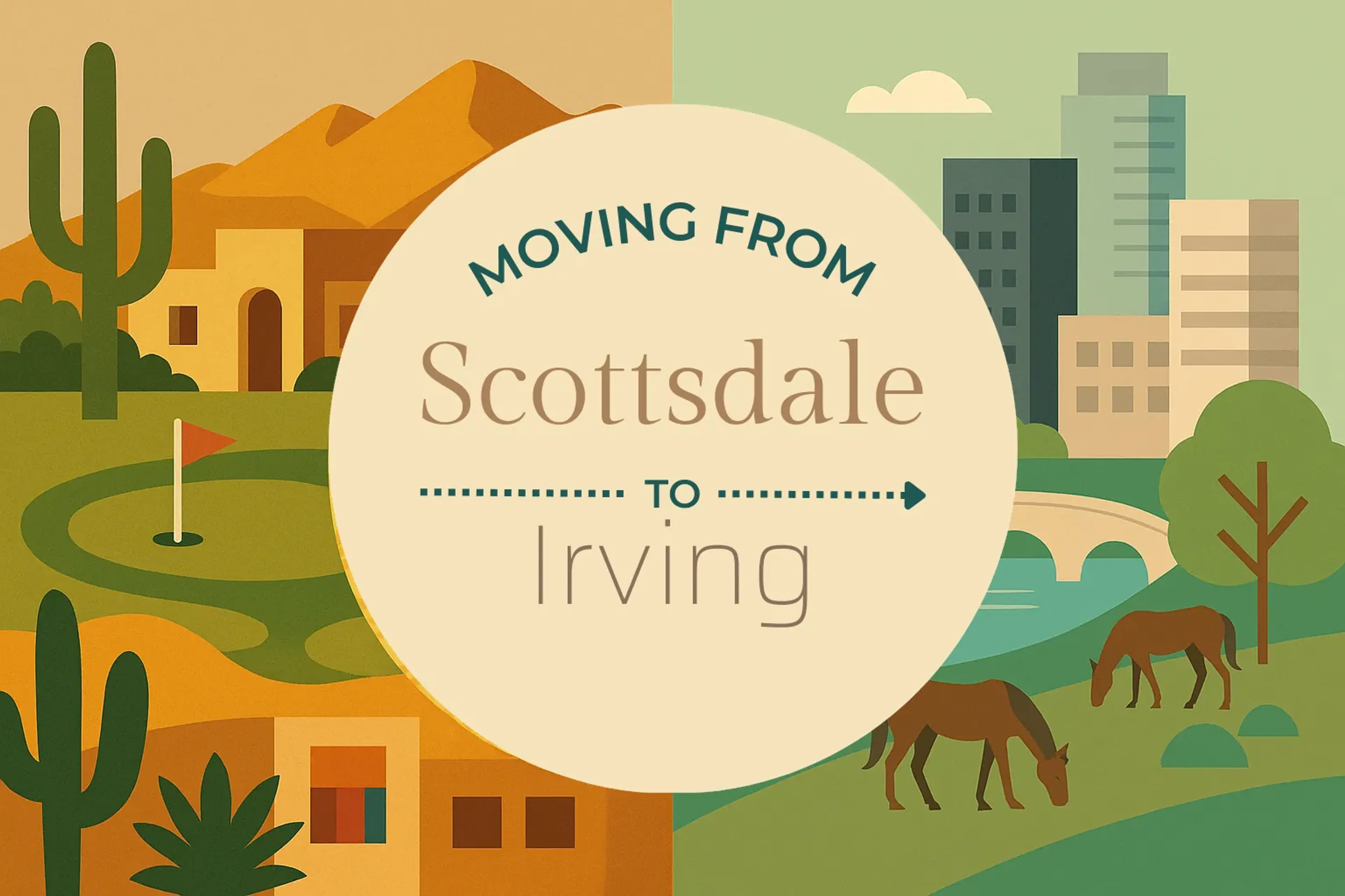Side-by-side comparison of Scottsdale to Irving moving companies