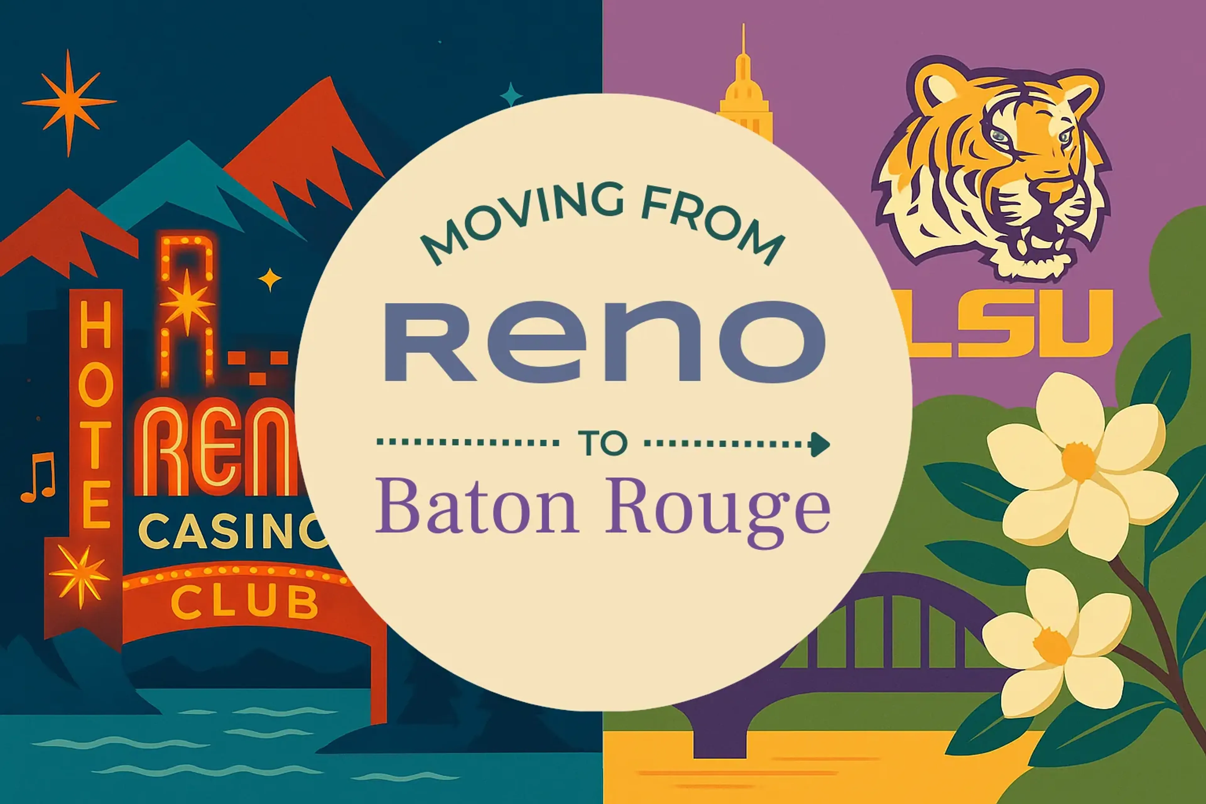 Side-by-side comparison of Reno to Baton Rouge moving companies