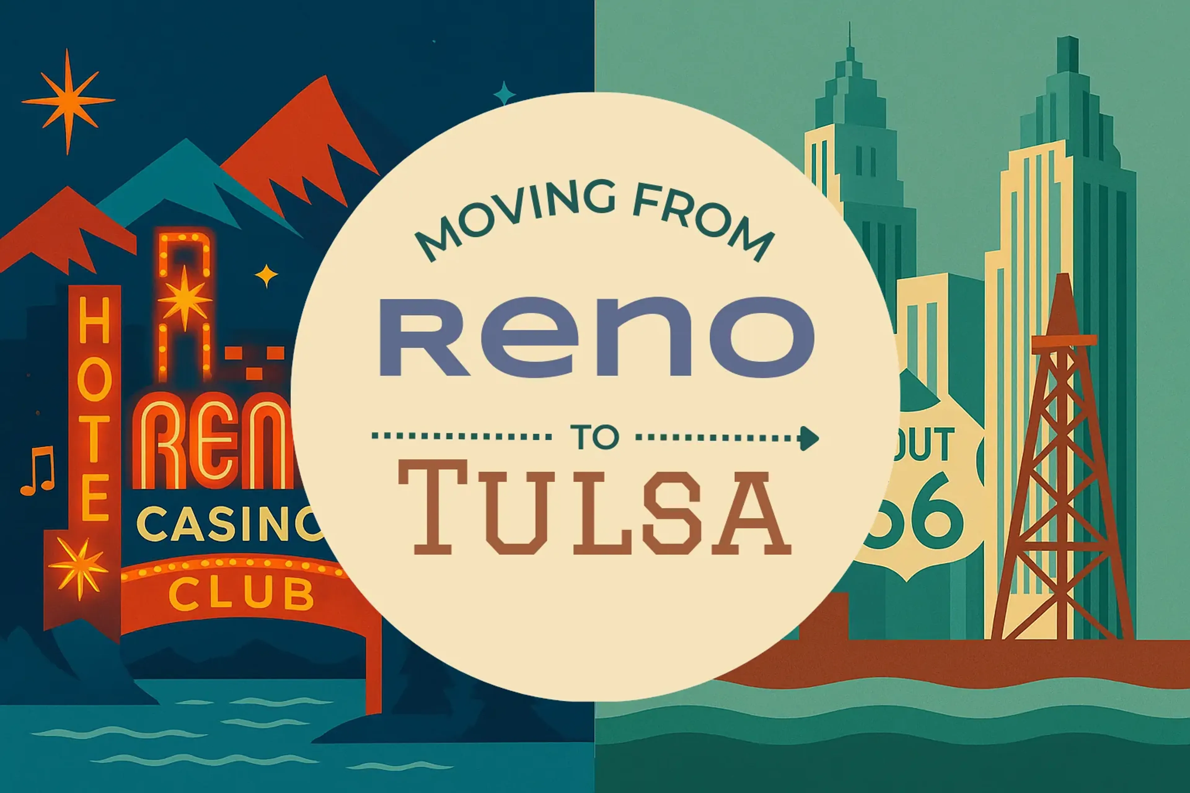 Side-by-side comparison of Reno to Tulsa moving companies