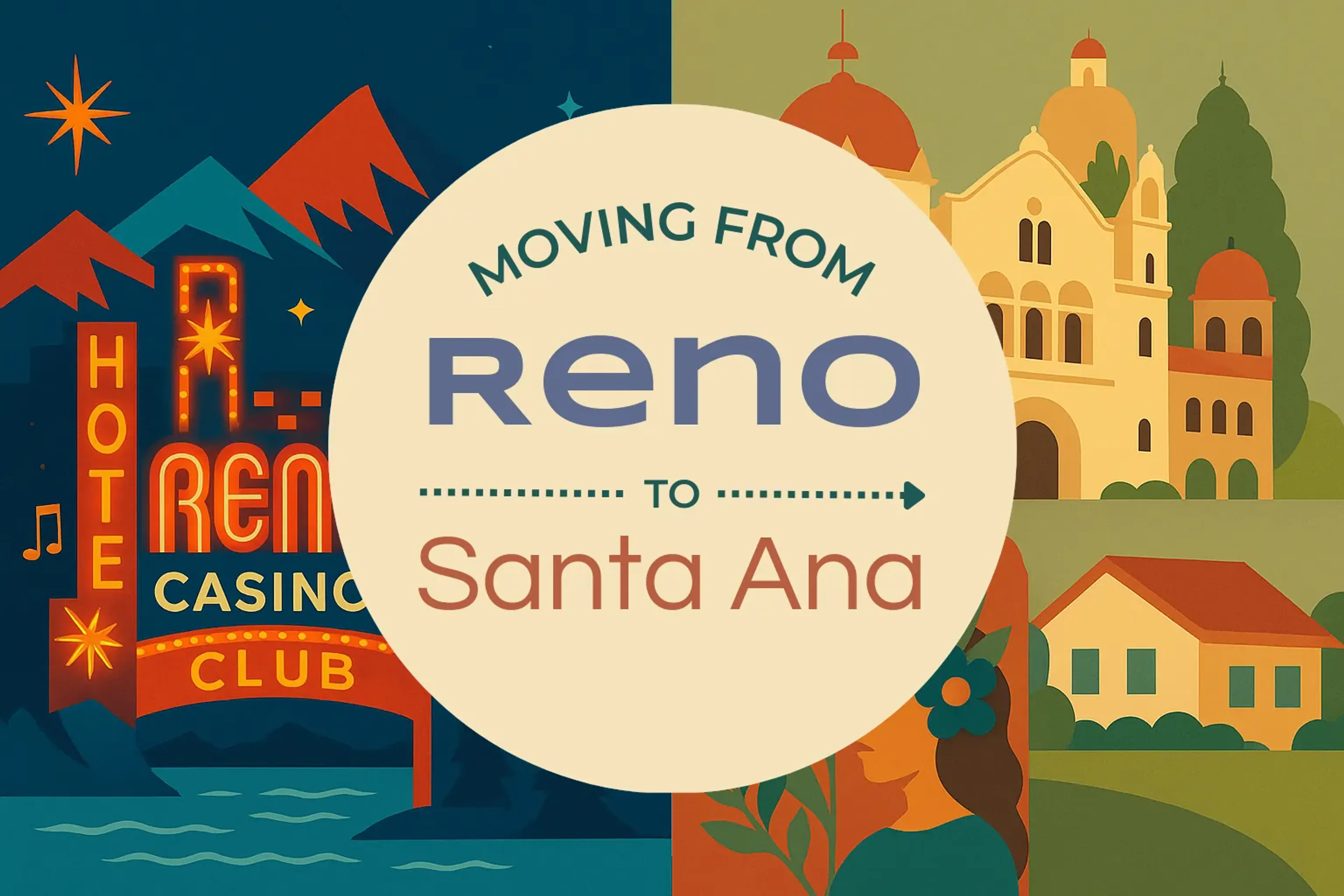 Side-by-side comparison of Reno to Santa Ana moving companies