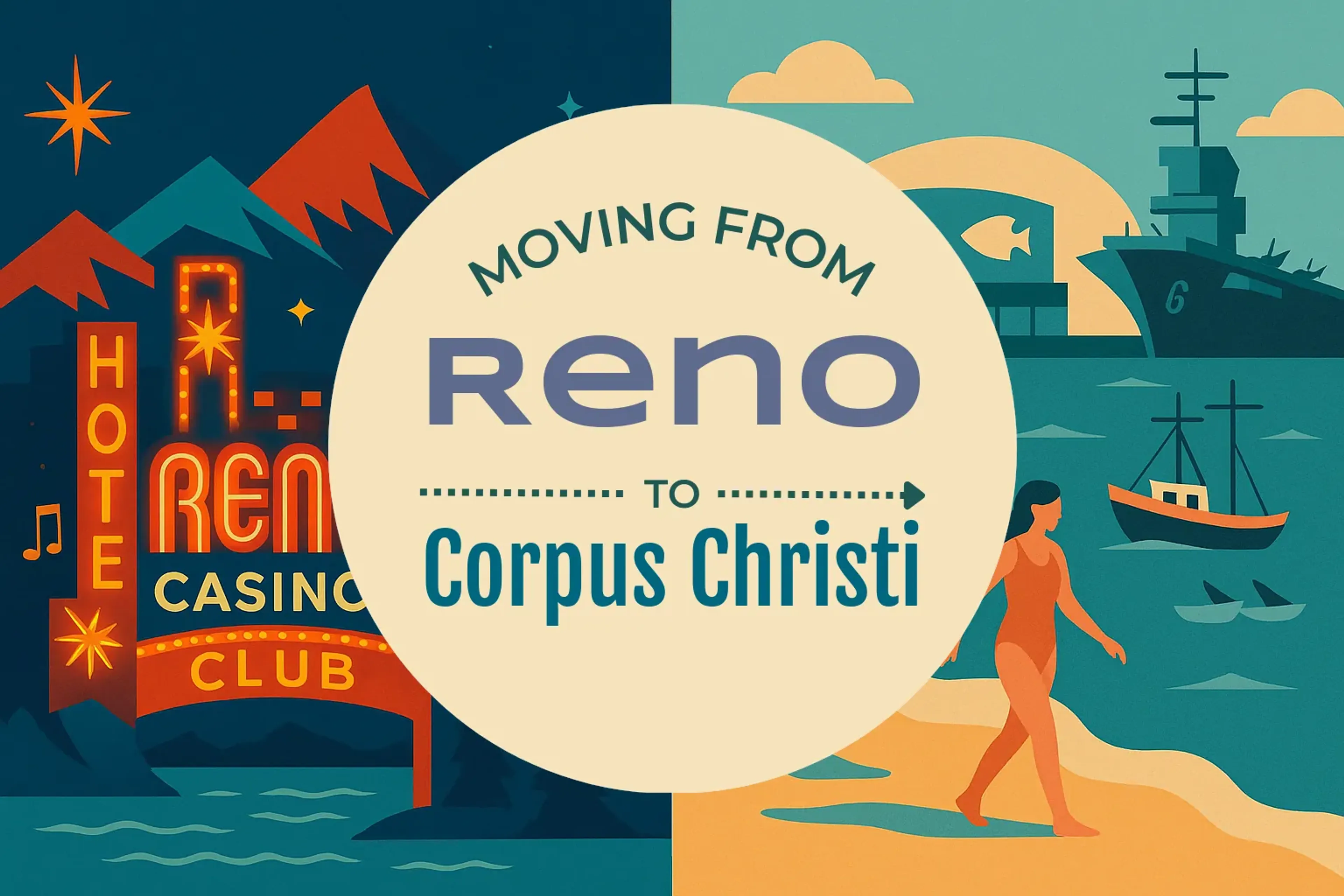 Side-by-side comparison of Reno to Corpus Christi moving companies