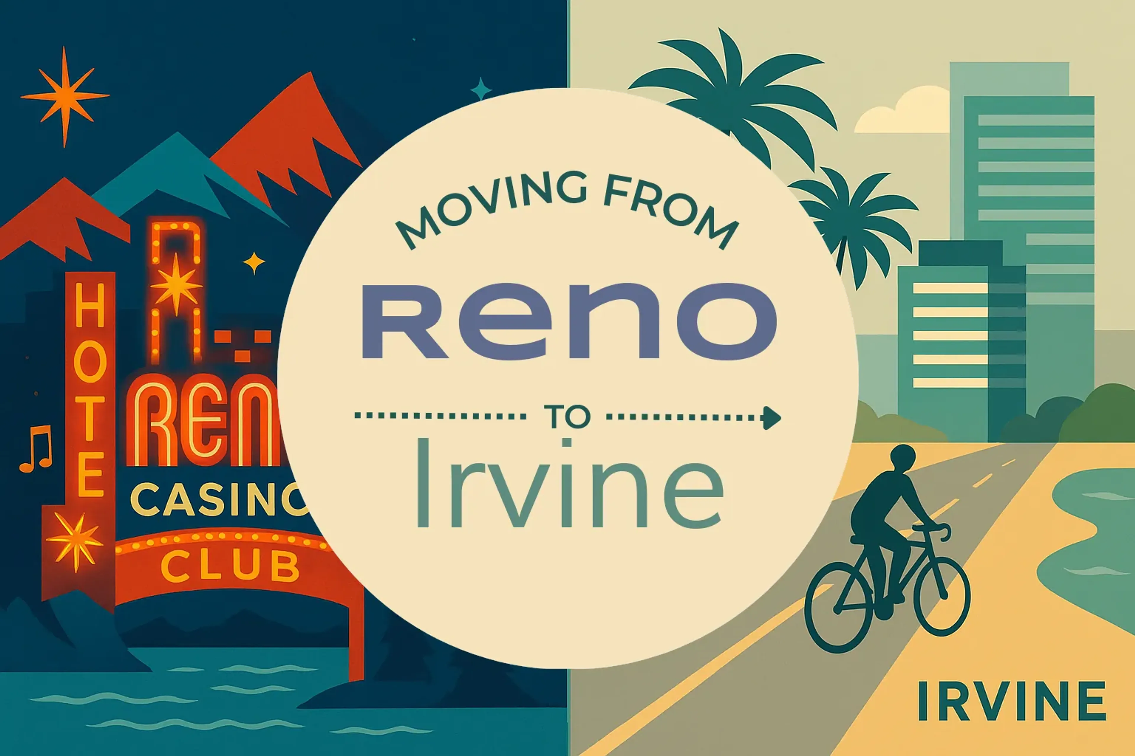 Side-by-side comparison of Reno to Irvine moving companies