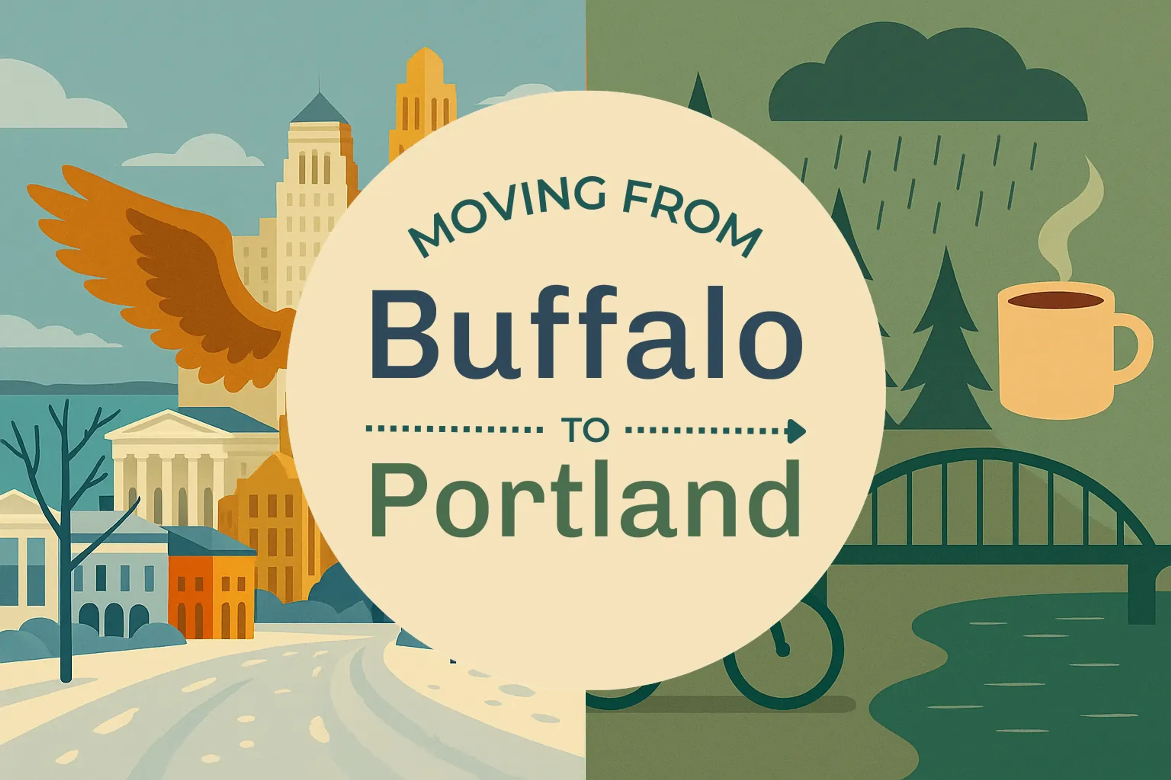 Side-by-side comparison of Buffalo to Portland moving companies