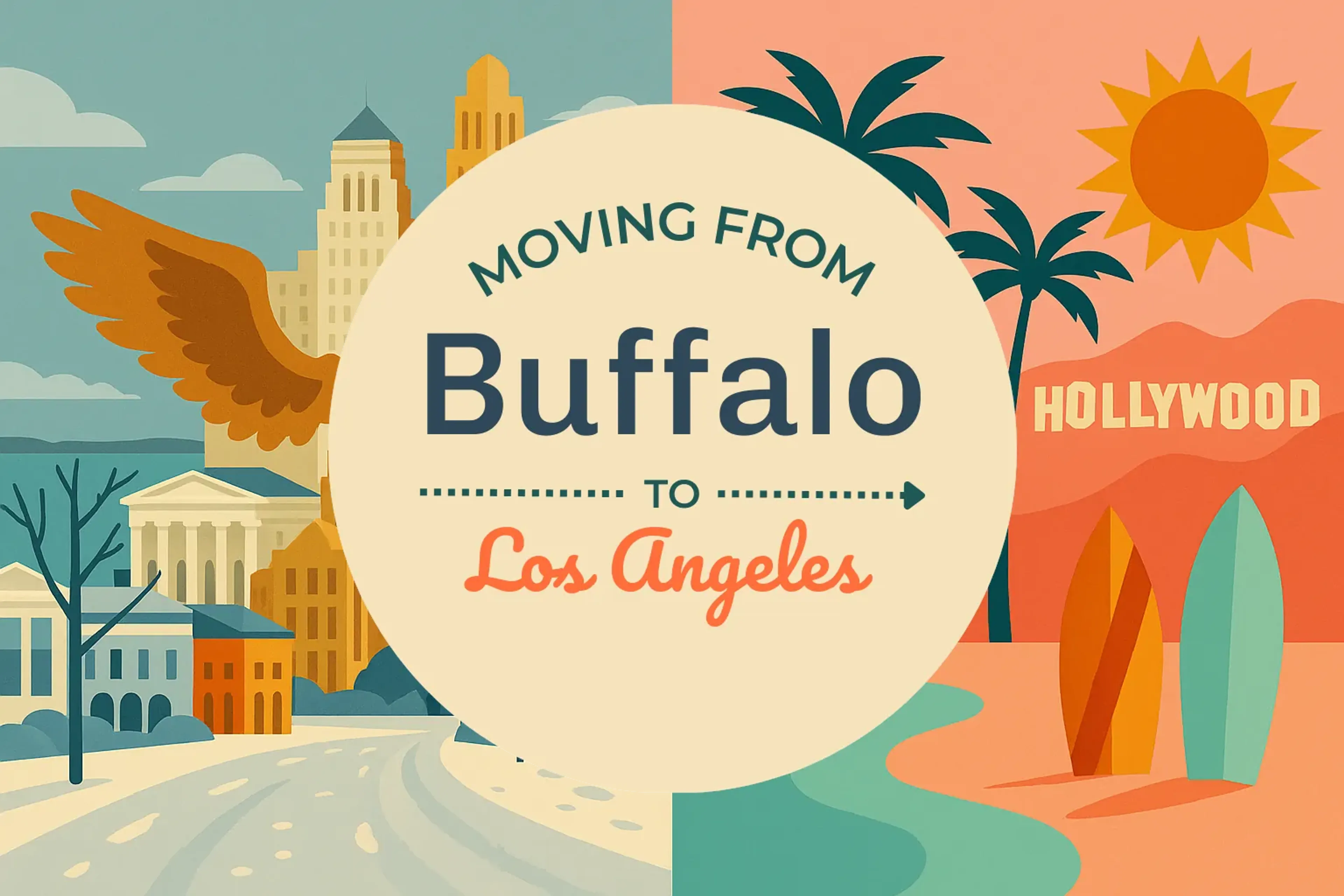 Side-by-side comparison of Buffalo to Los Angeles moving companies