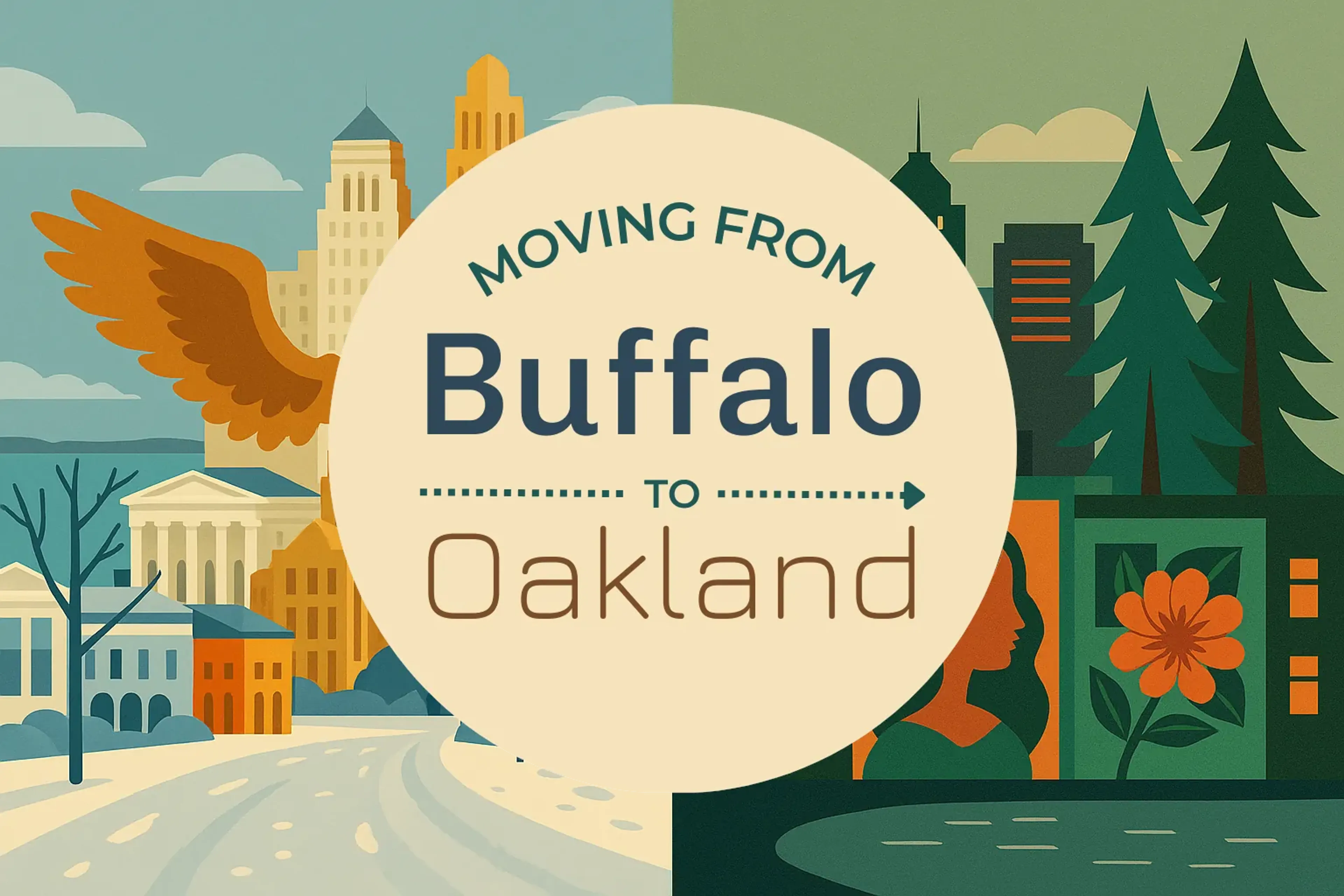Side-by-side comparison of Buffalo to Oakland moving companies