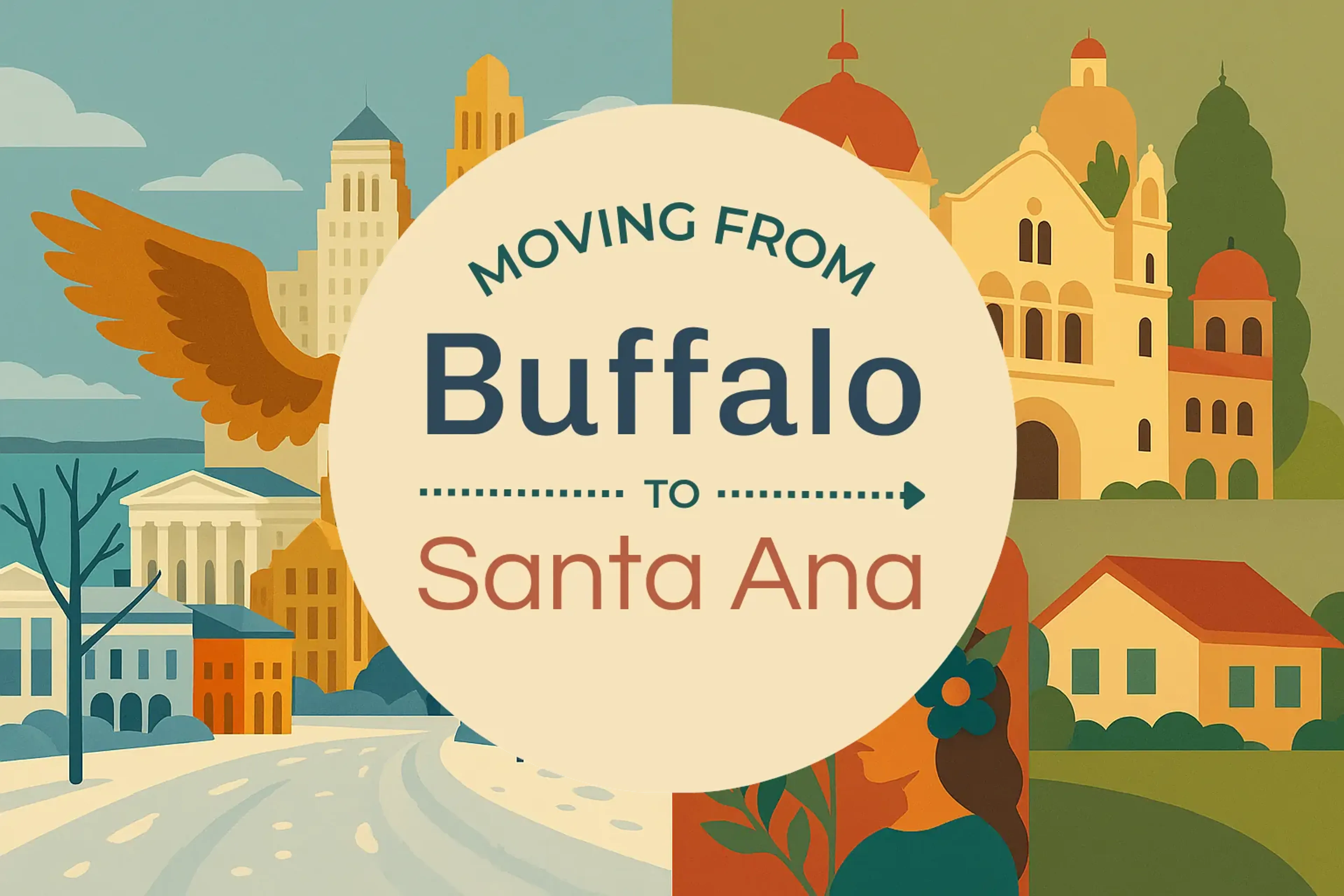 Side-by-side comparison of Buffalo to Santa Ana moving companies