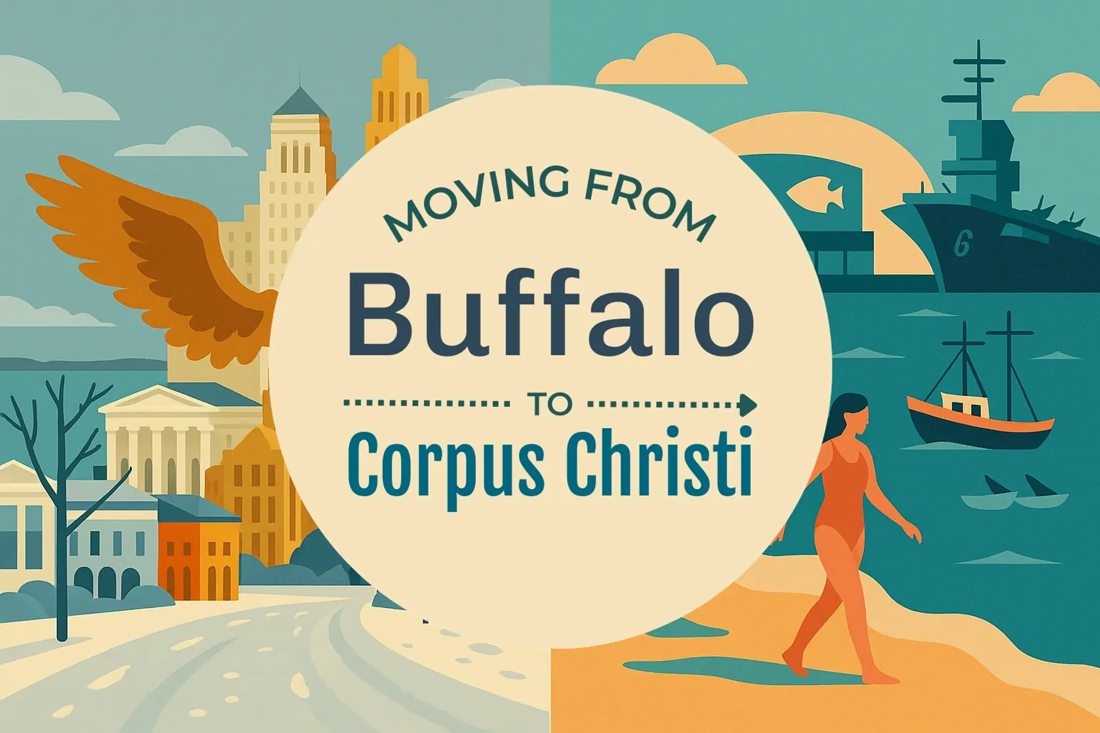 Side-by-side comparison of Buffalo to Corpus Christi moving companies