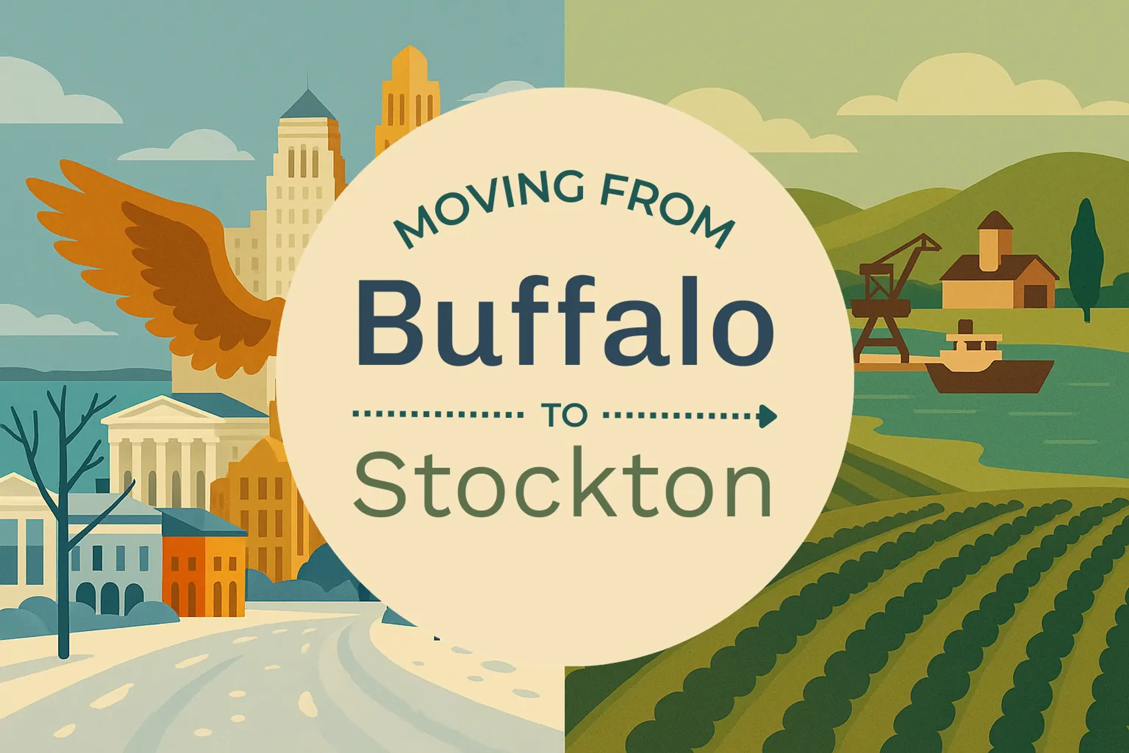 Side-by-side comparison of Buffalo to Stockton moving companies