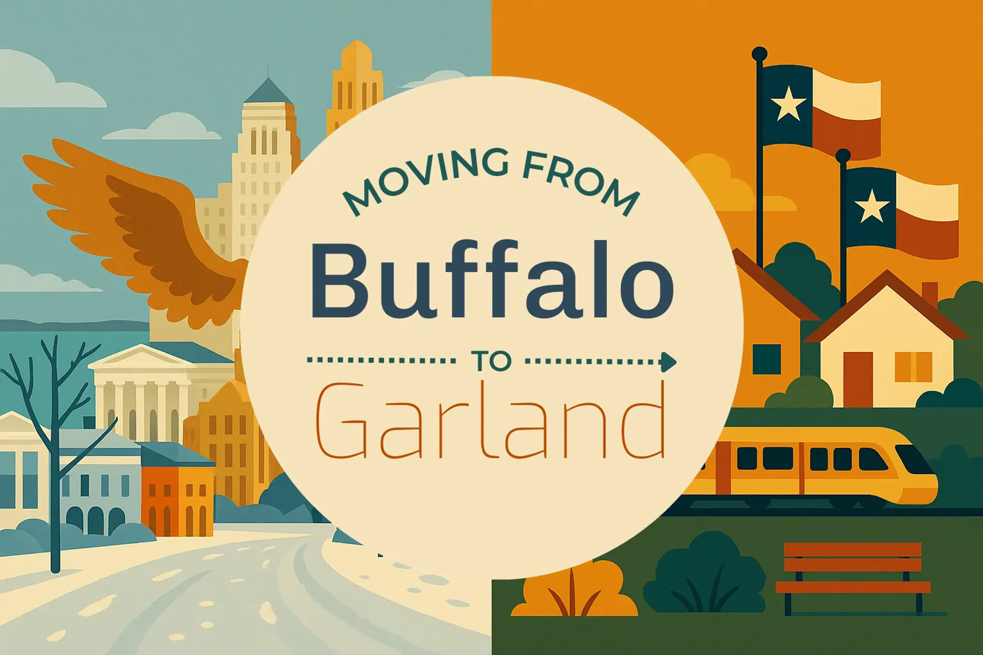 Side-by-side comparison of Buffalo to Garland moving companies