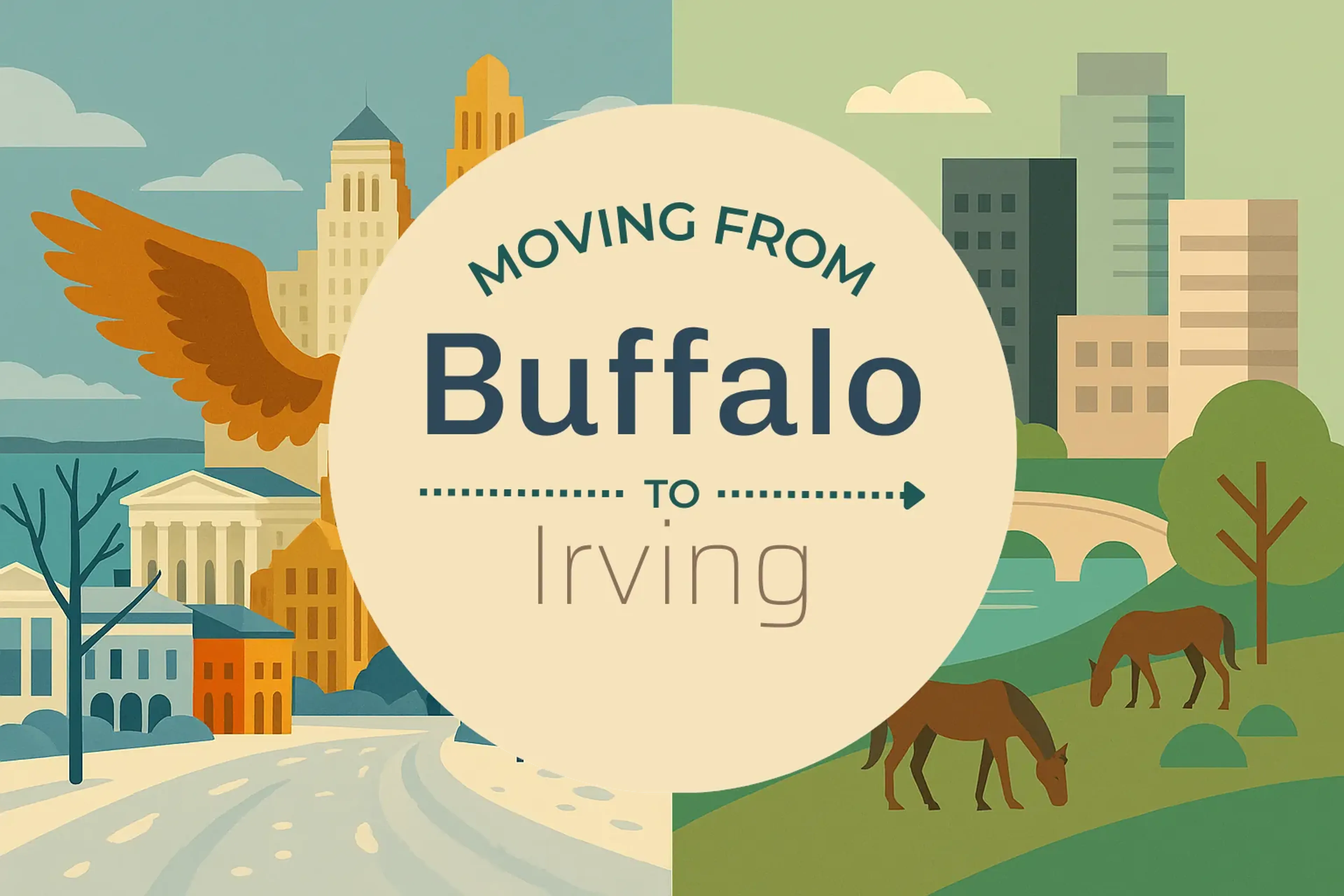 Side-by-side comparison of Buffalo to Irving moving companies