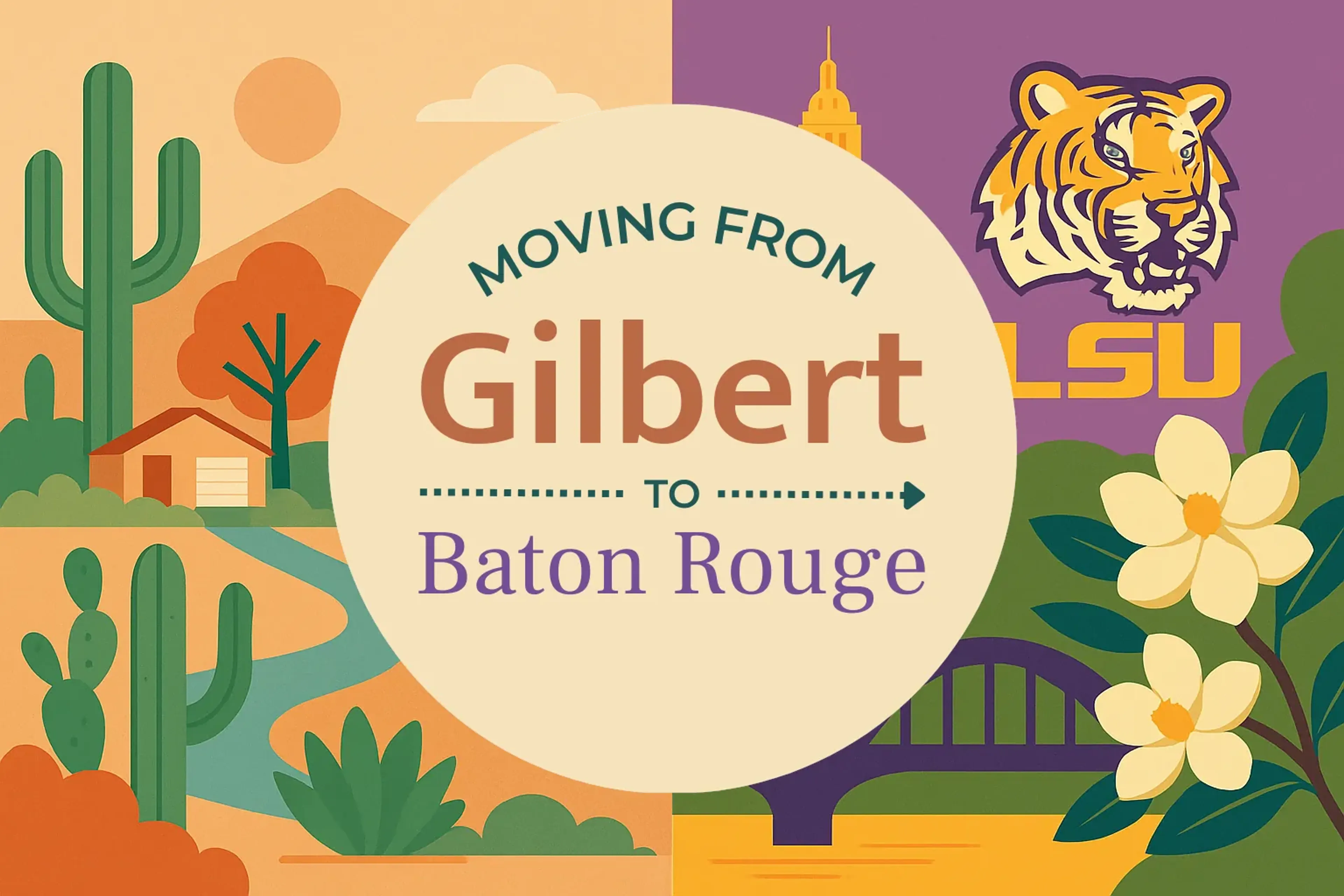 Side-by-side comparison of Gilbert to Baton Rouge moving companies