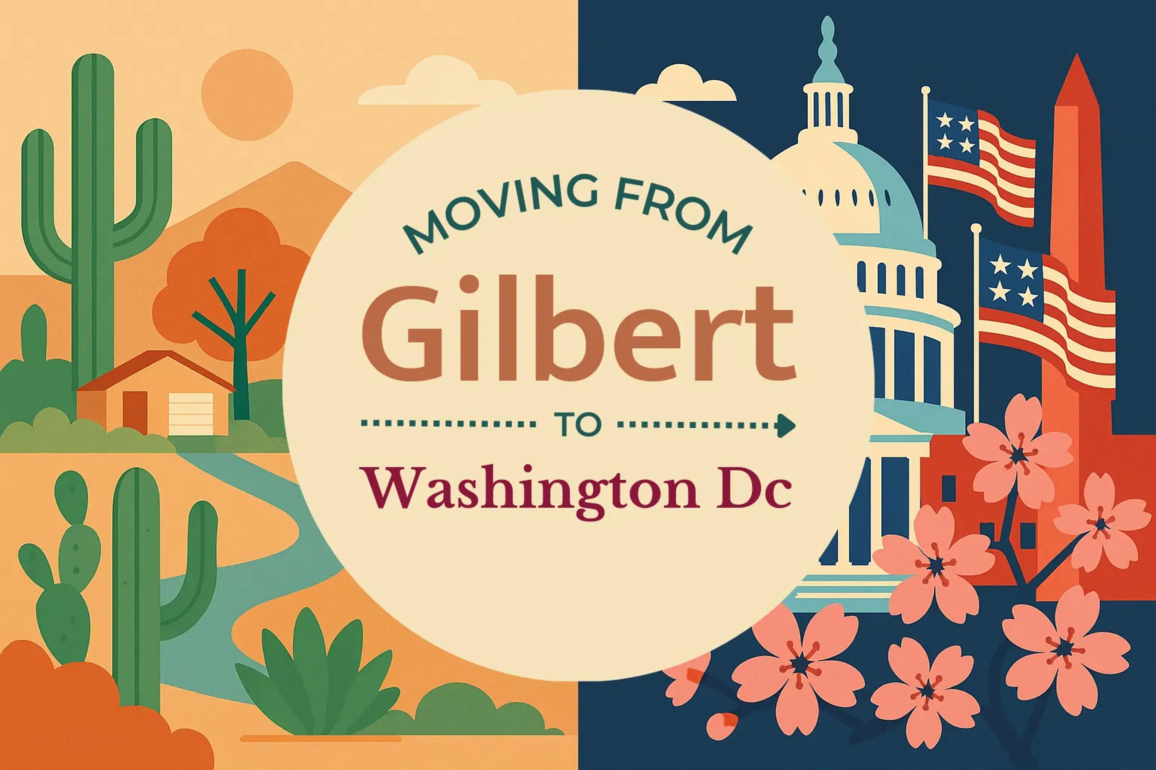 Side-by-side comparison of Gilbert to Washington DC moving companies