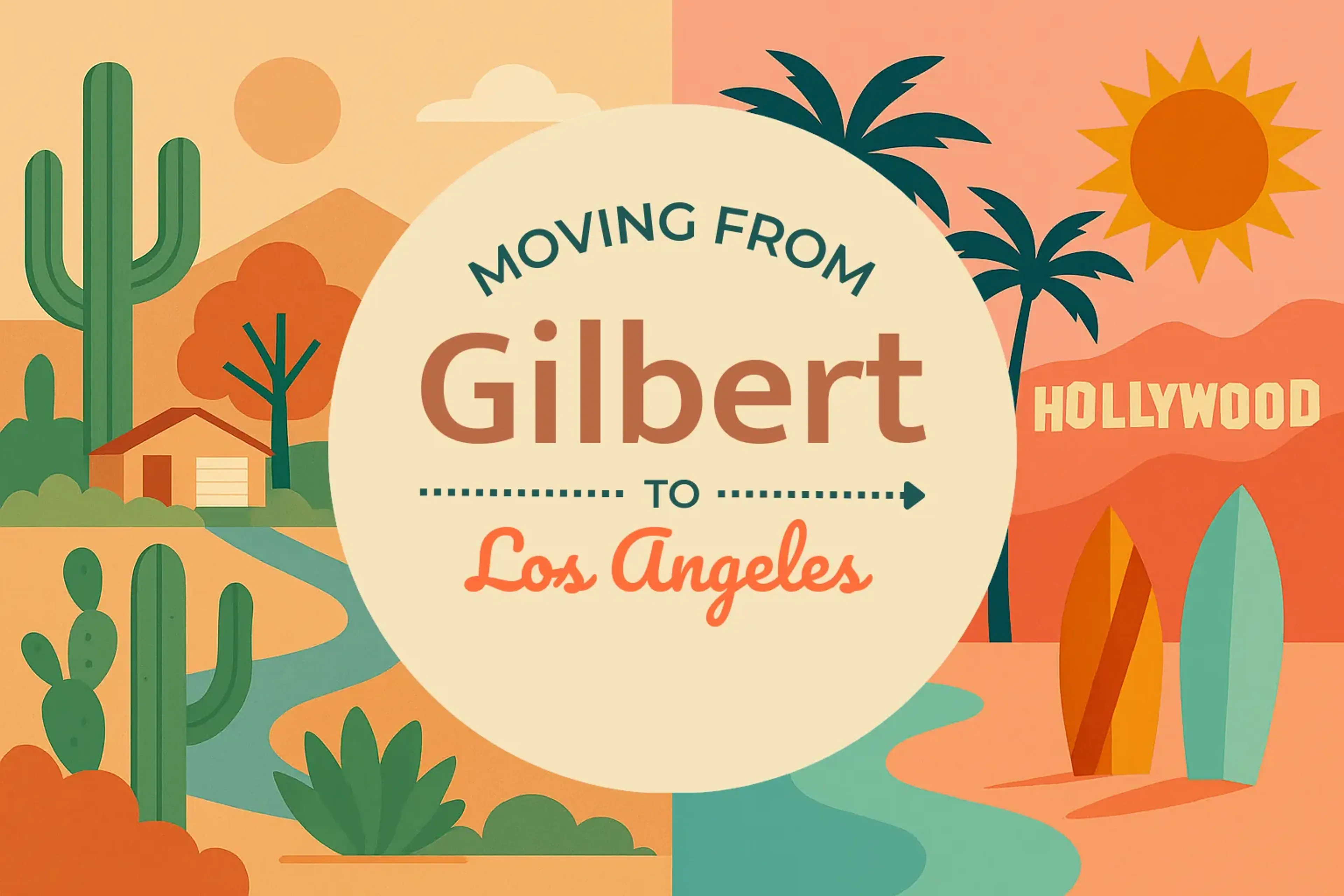 Side-by-side comparison of Gilbert to Los Angeles moving companies
