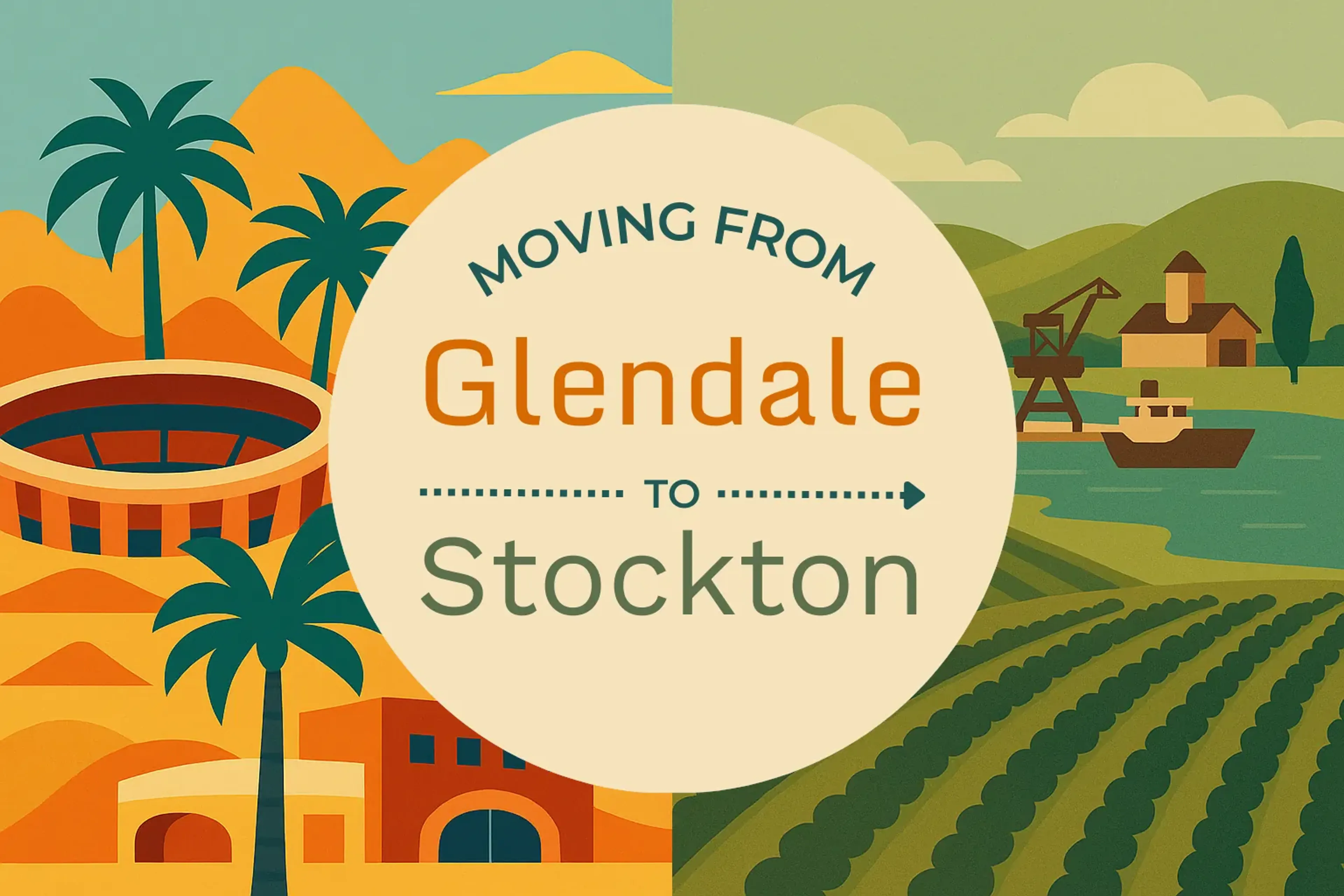 Side-by-side comparison of Glendale to Stockton moving companies