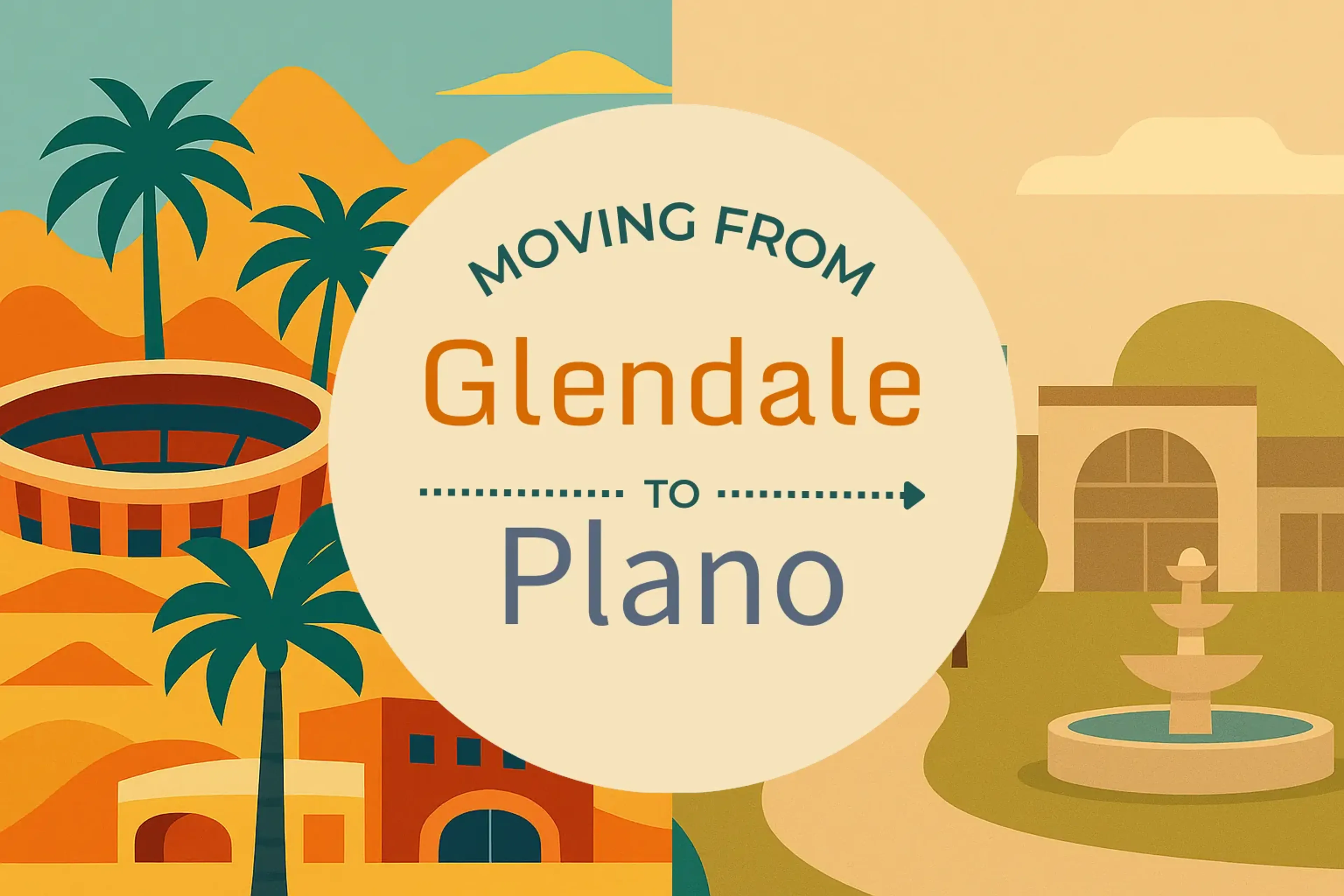 Side-by-side comparison of Glendale to Plano moving companies