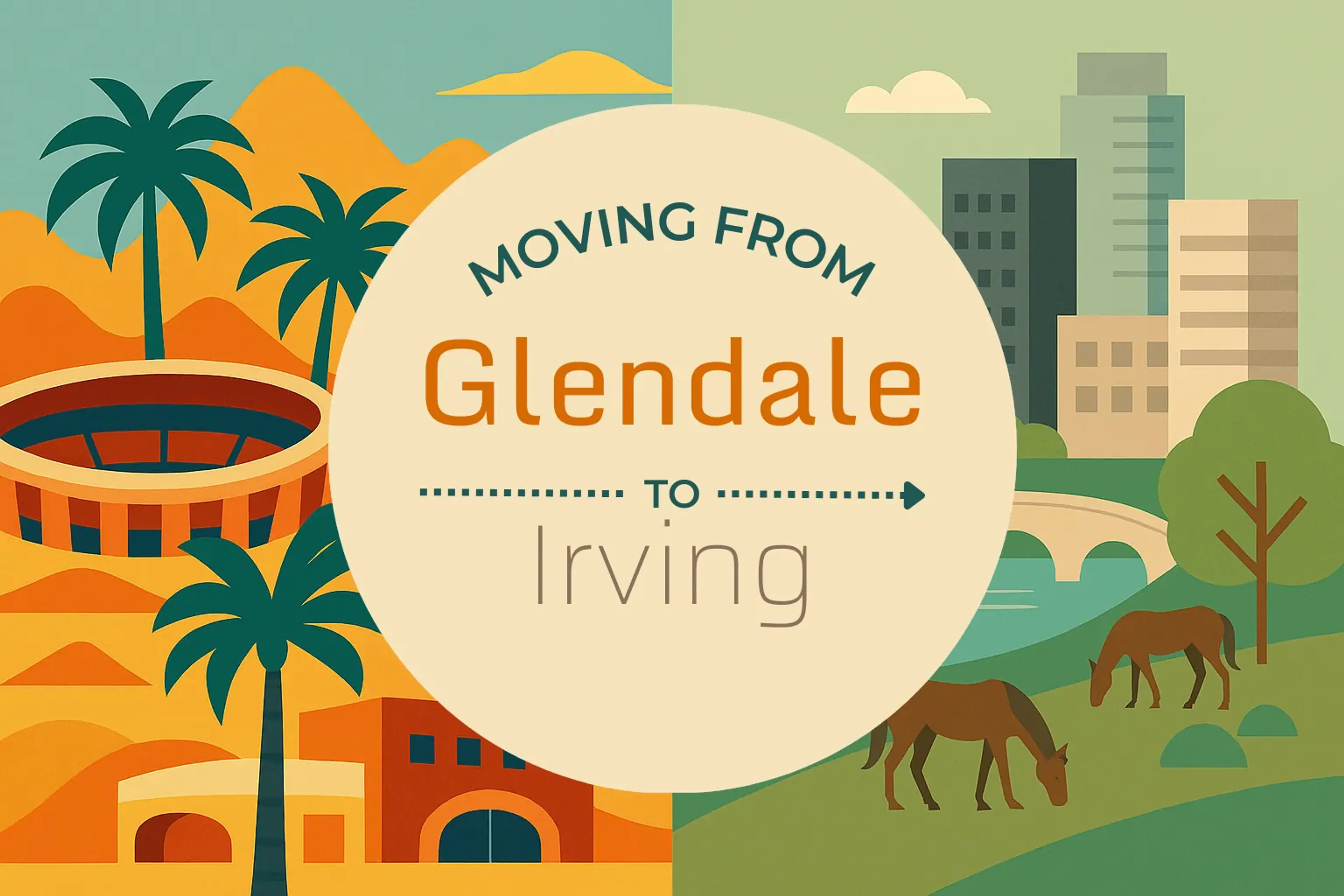 Side-by-side comparison of Glendale to Irving moving companies