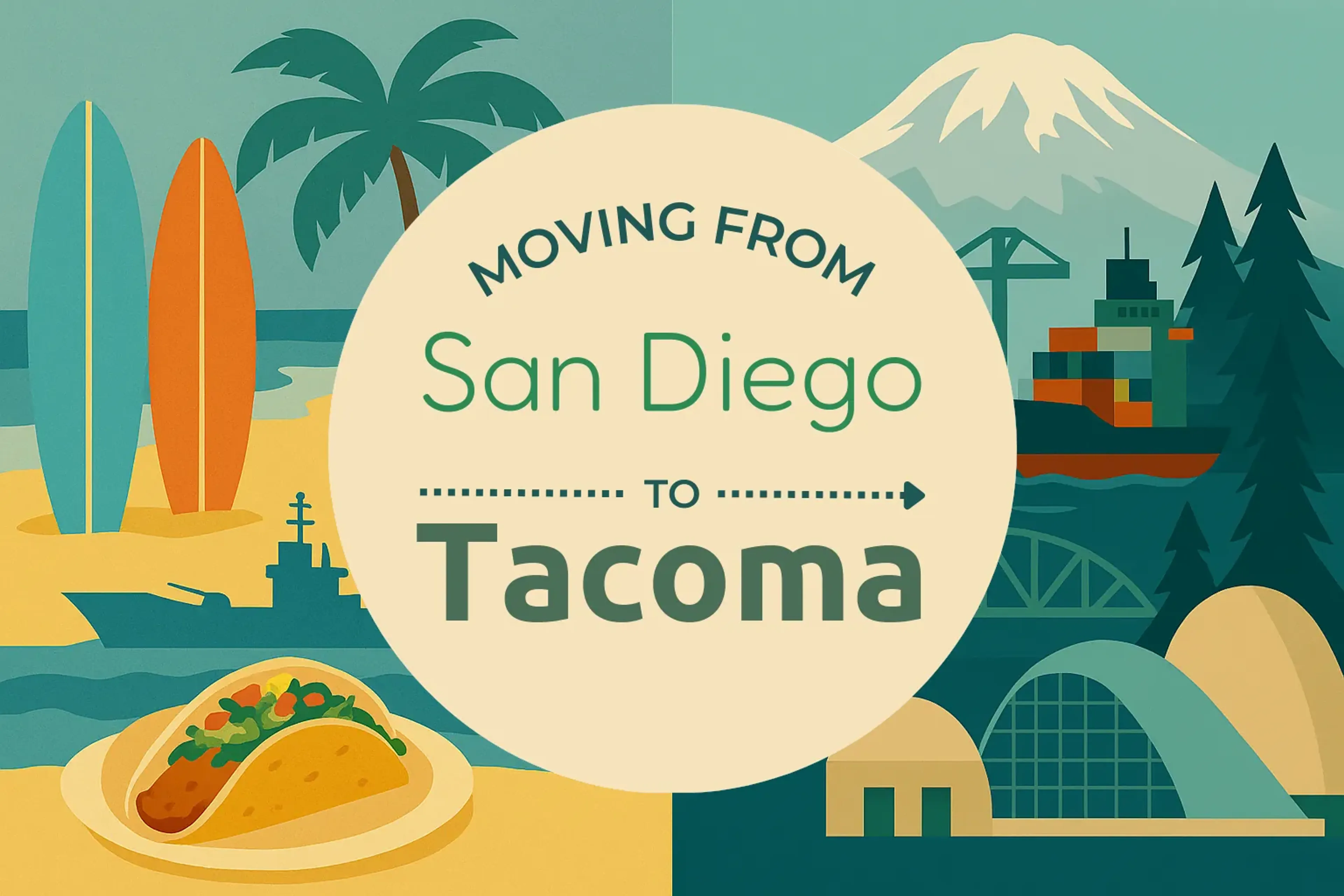 Side-by-side comparison of San Diego to Tacoma moving companies