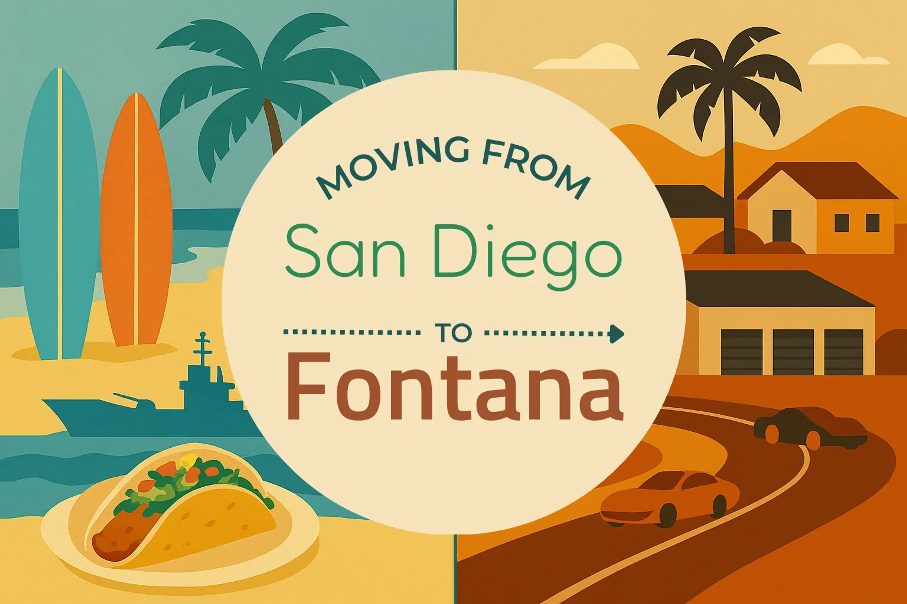 Side-by-side comparison of San Diego to Fontana moving companies