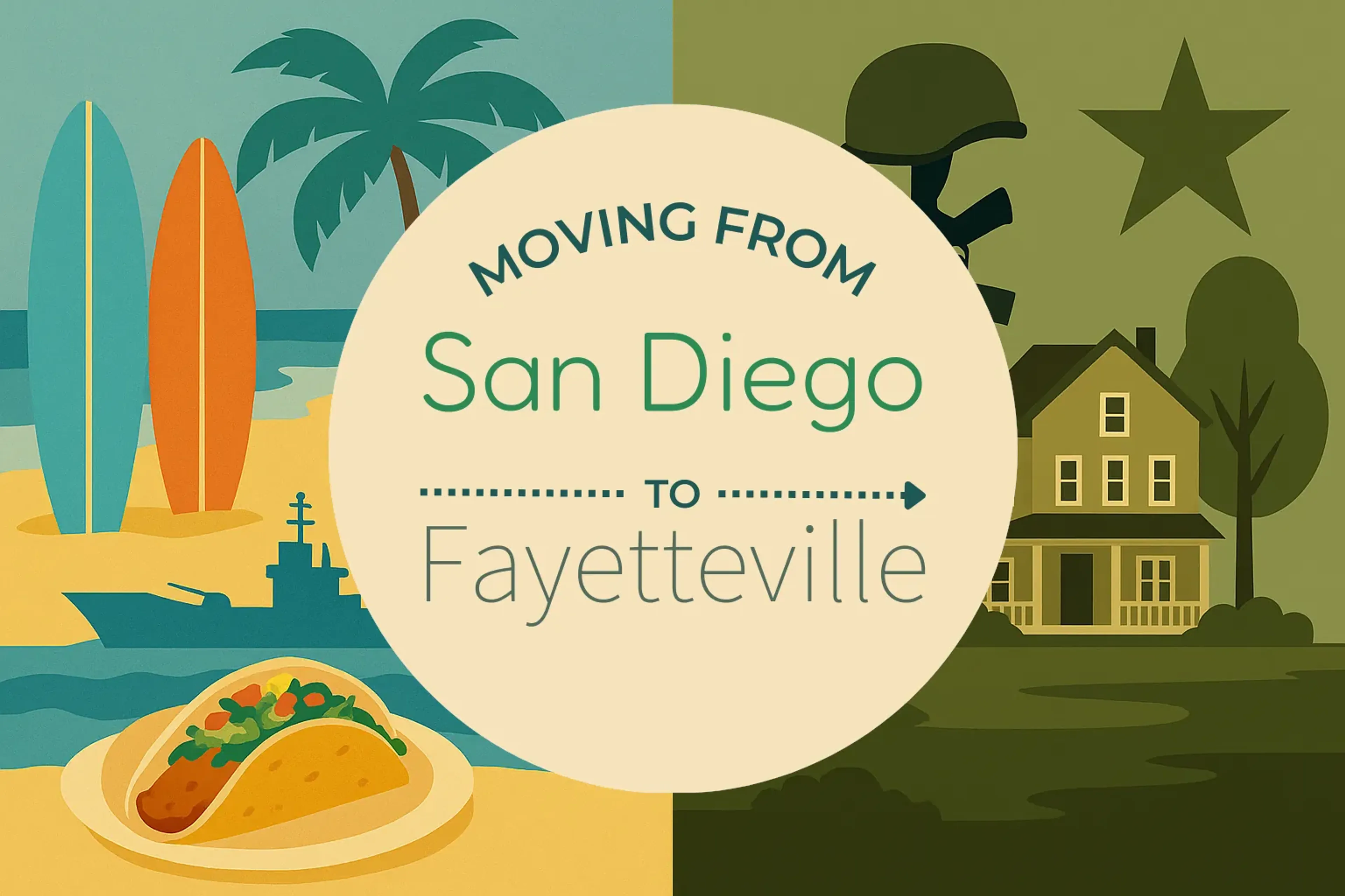 Side-by-side comparison of San Diego to Fayetteville moving companies