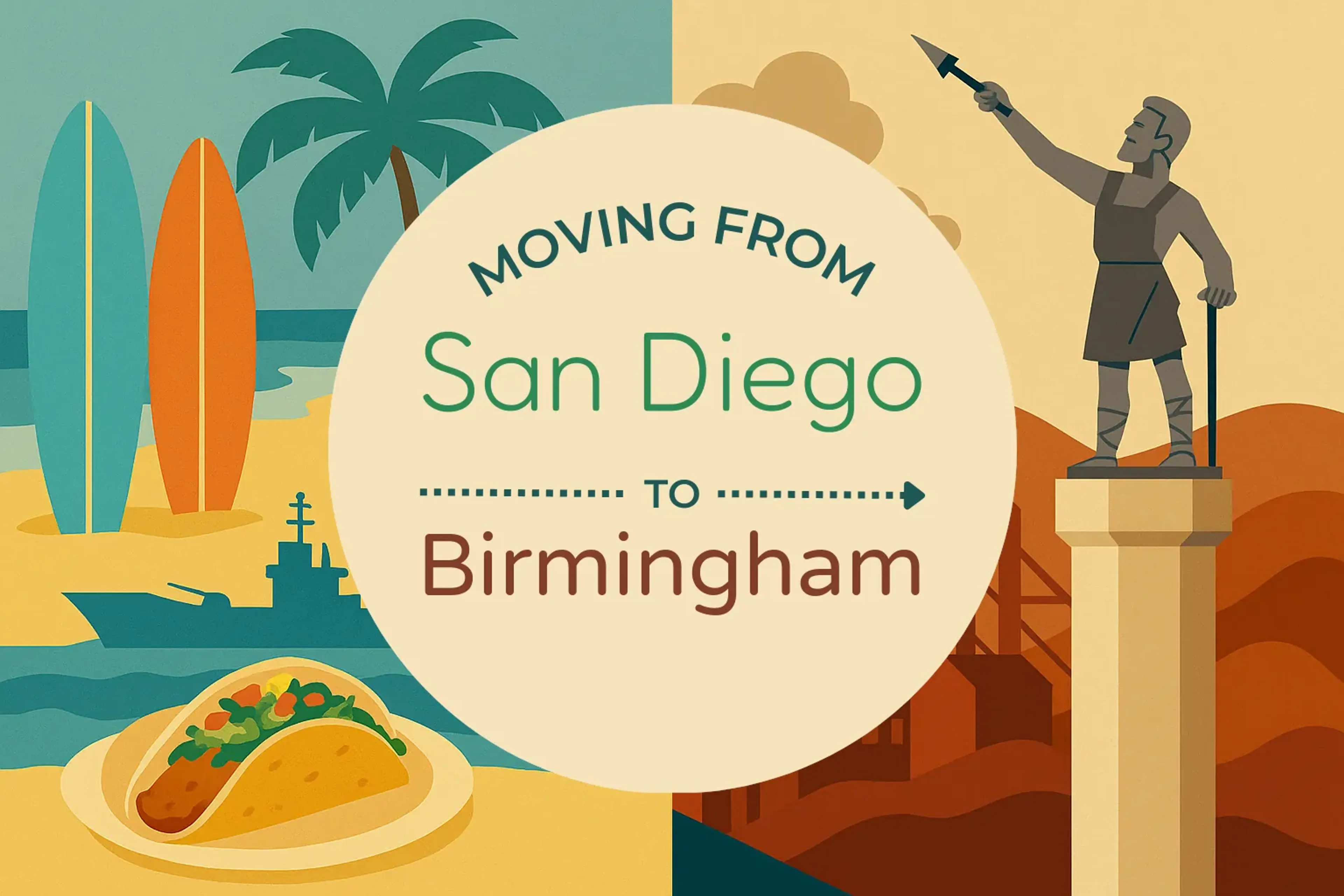 Side-by-side comparison of San Diego to Birmingham moving companies