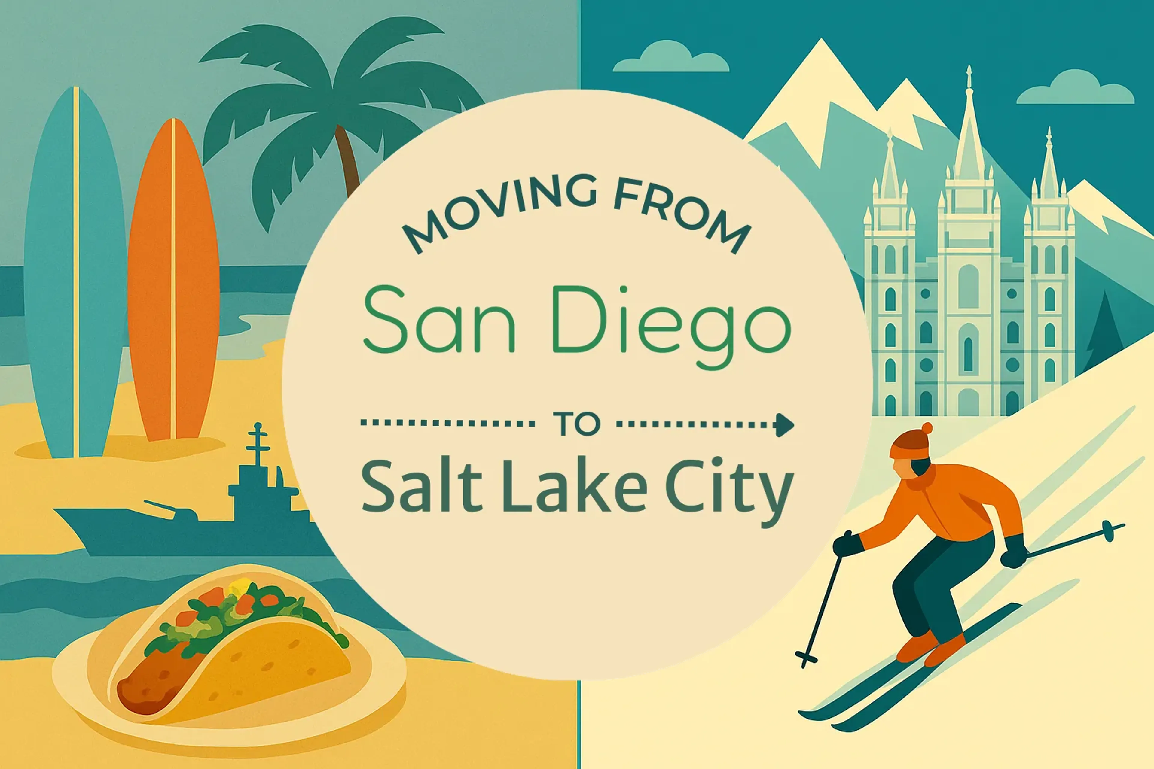 Side-by-side comparison of San Diego to Salt Lake City moving companies