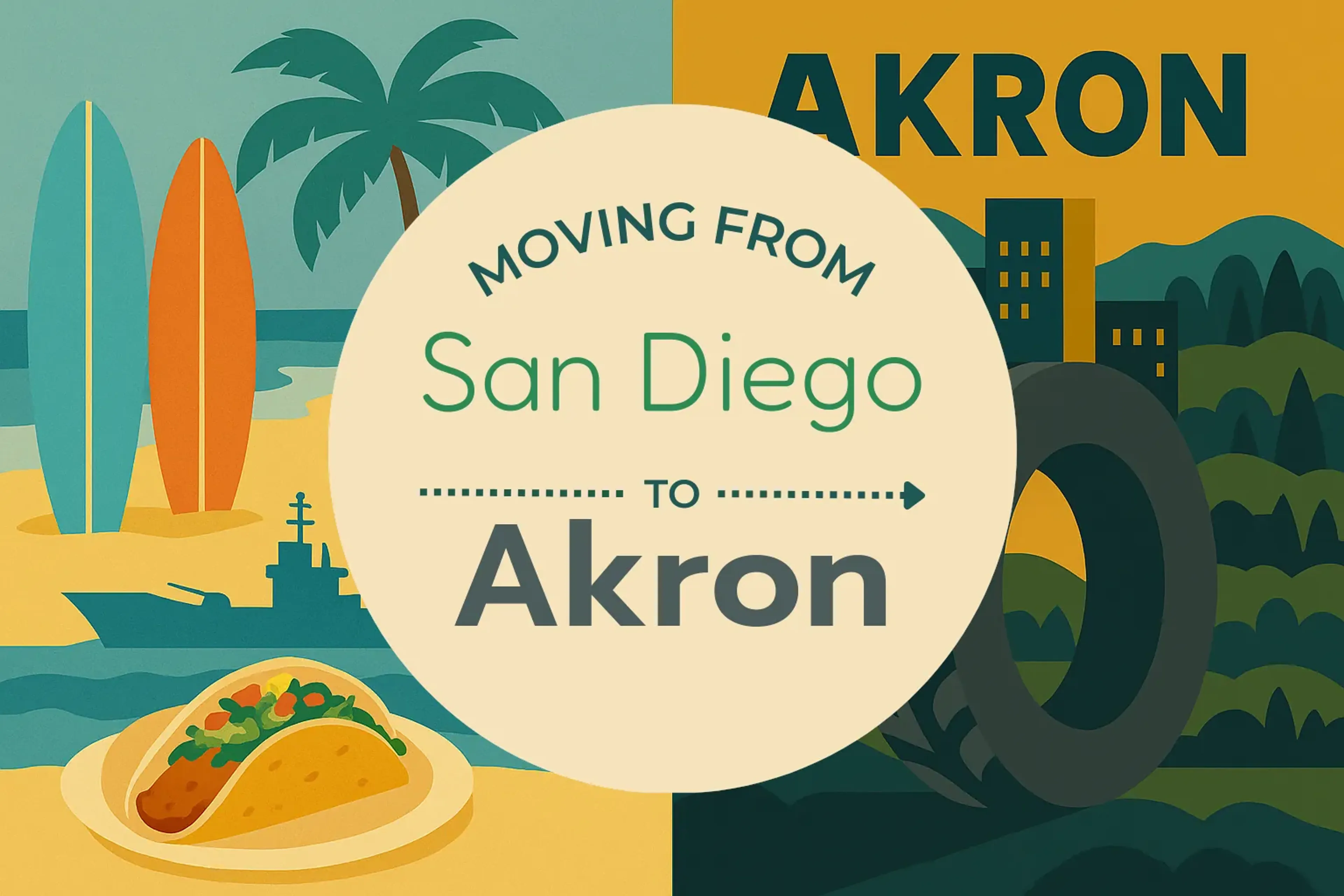Side-by-side comparison of San Diego to Akron moving companies