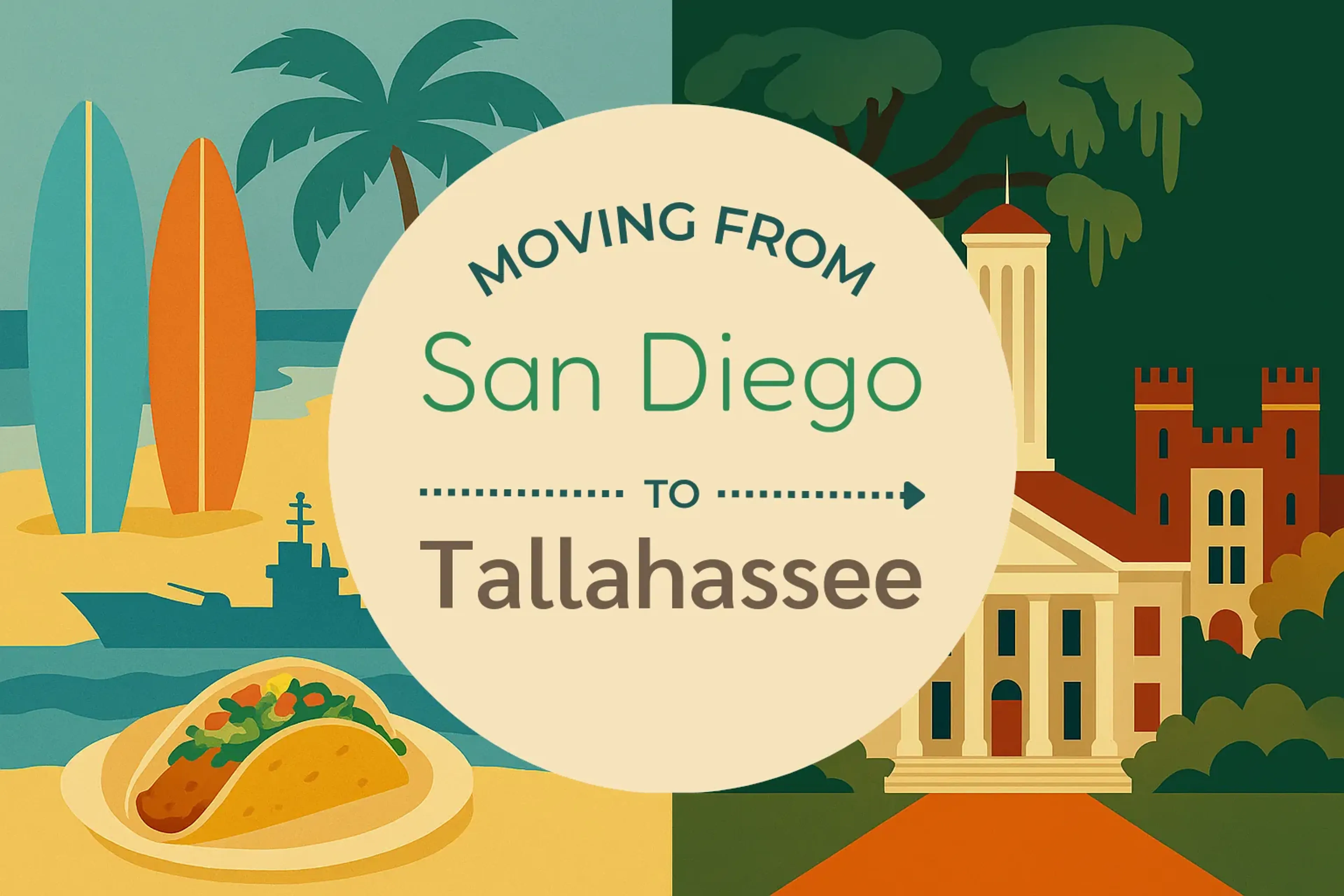 Side-by-side comparison of San Diego to Tallahassee moving companies