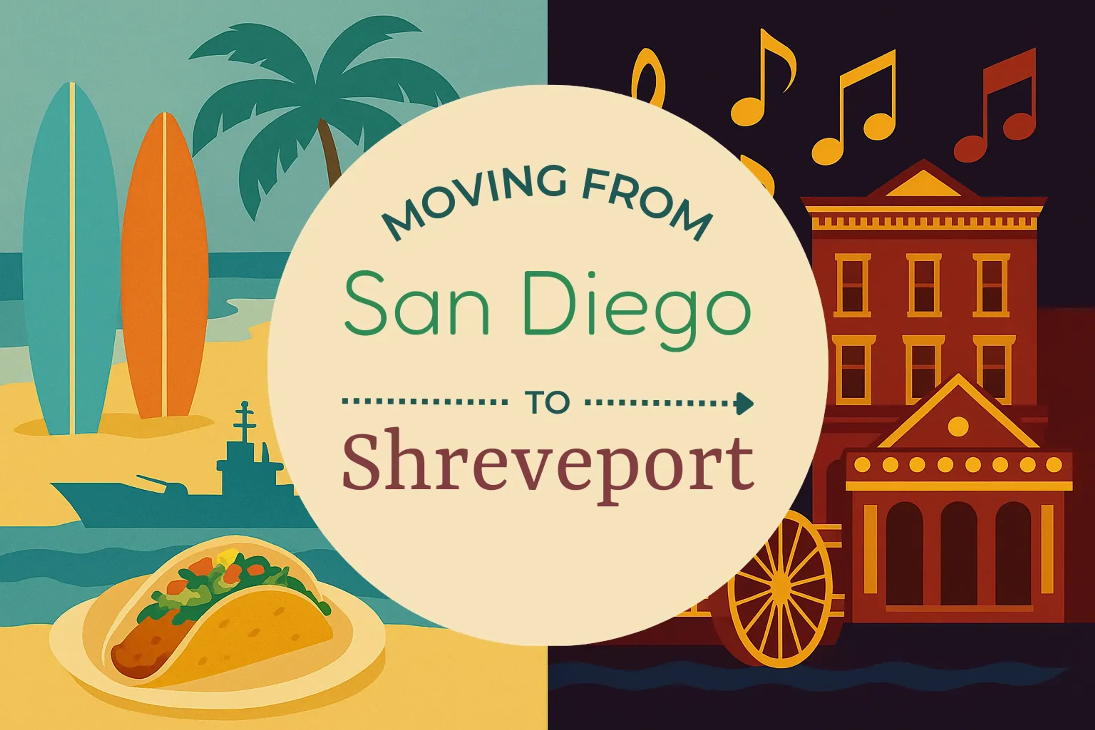 Side-by-side comparison of San Diego to Shreveport moving companies