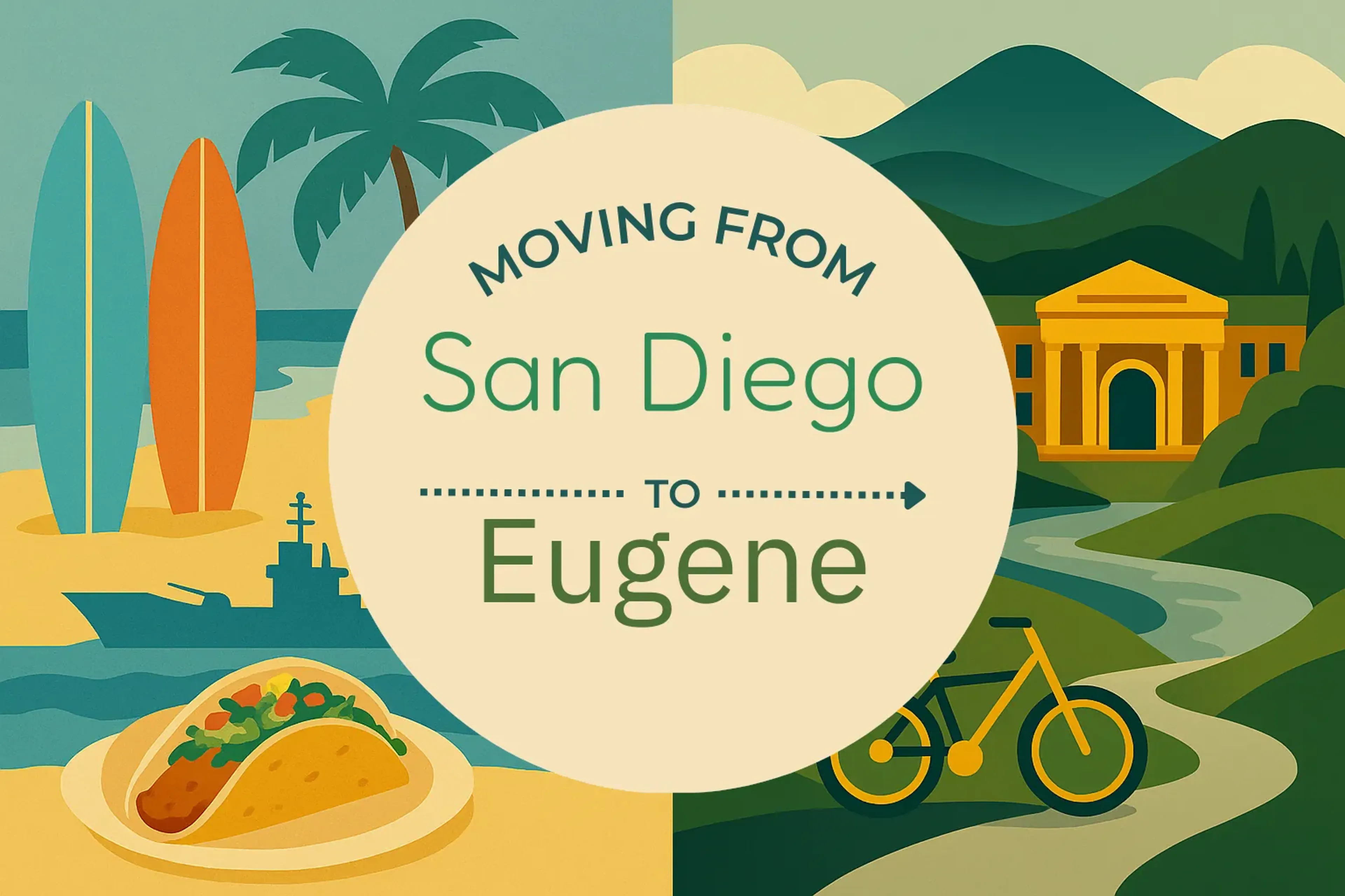 Side-by-side comparison of San Diego to Eugene moving companies