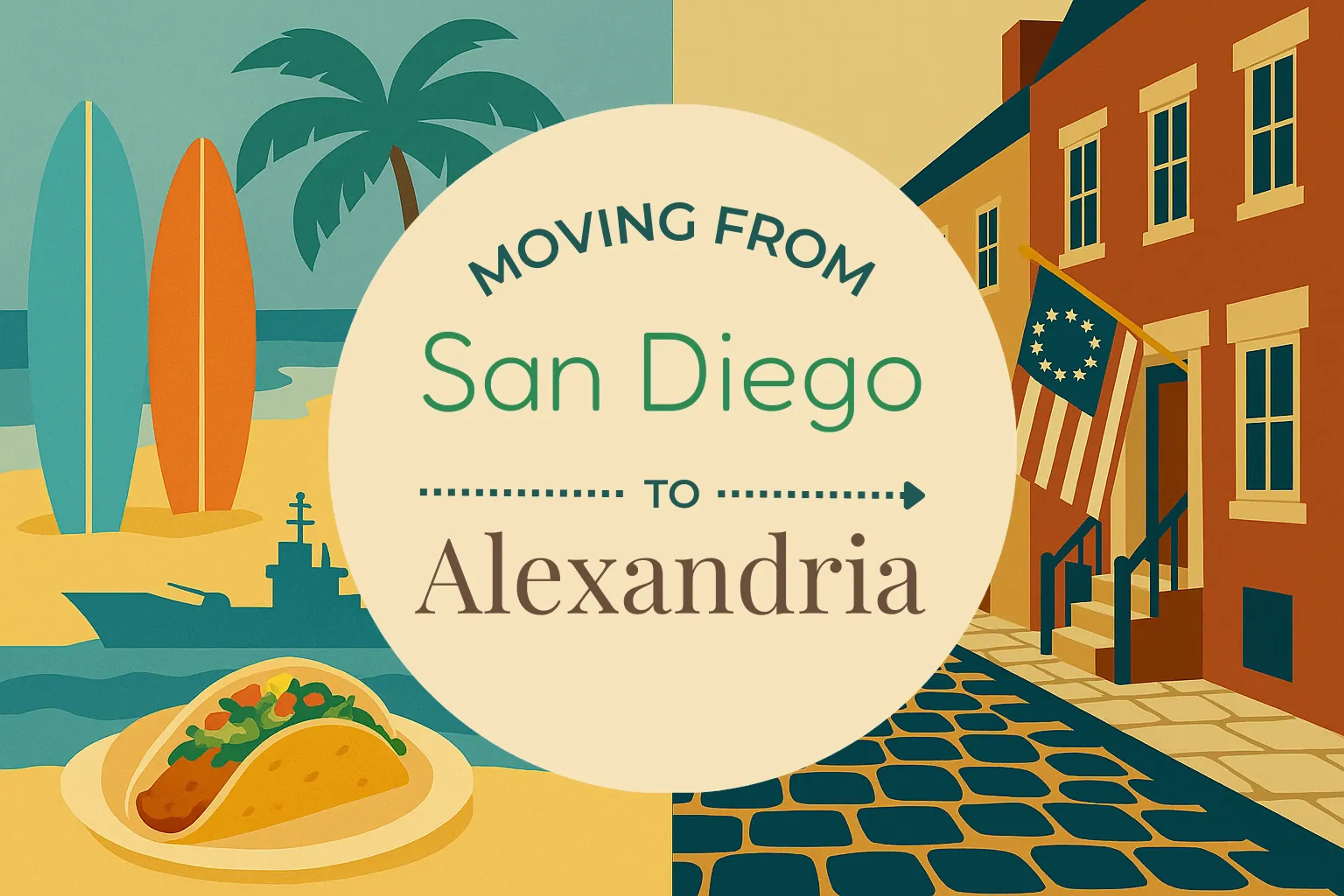 Side-by-side comparison of San Diego to Alexandria moving companies