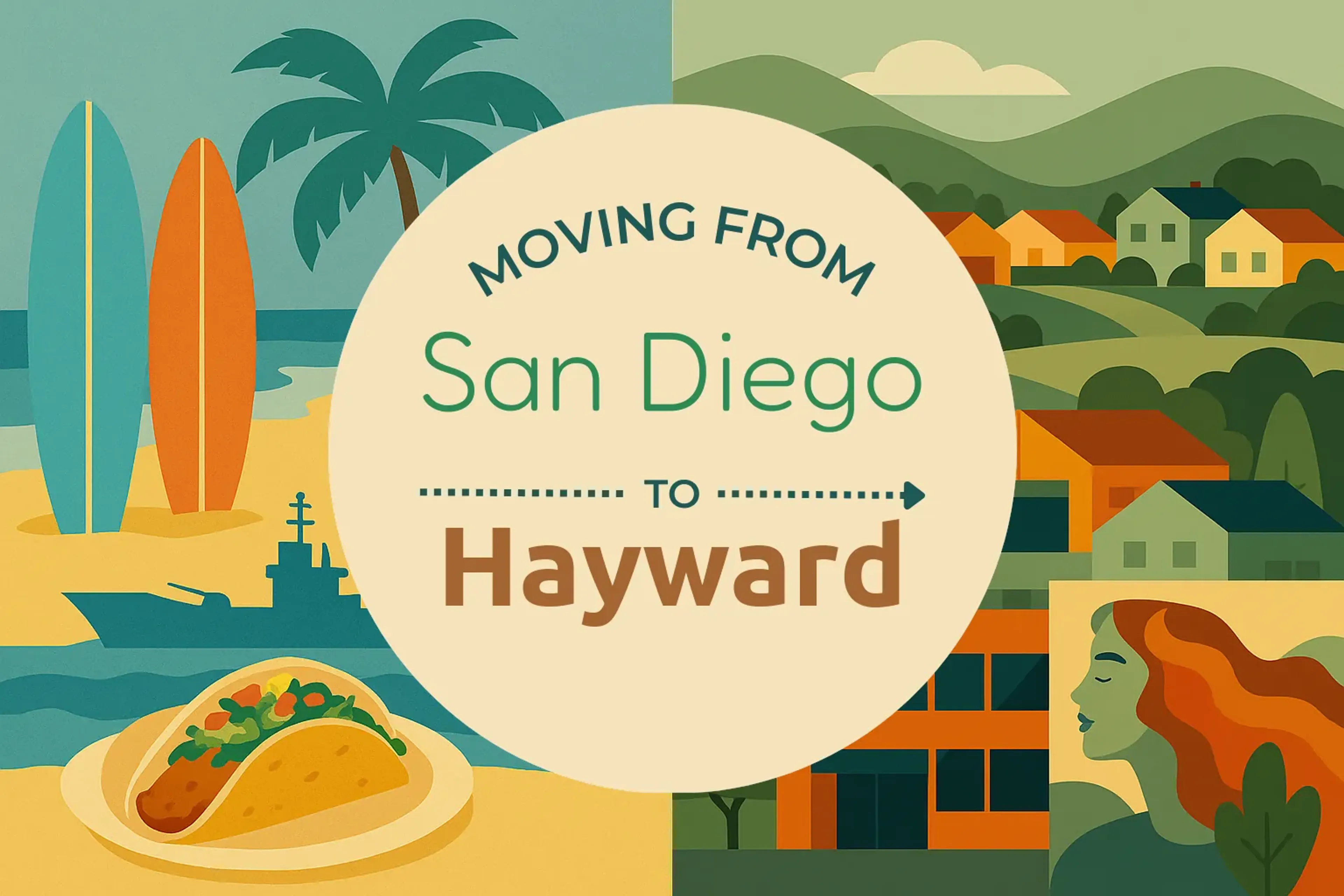 Side-by-side comparison of San Diego to Hayward moving companies