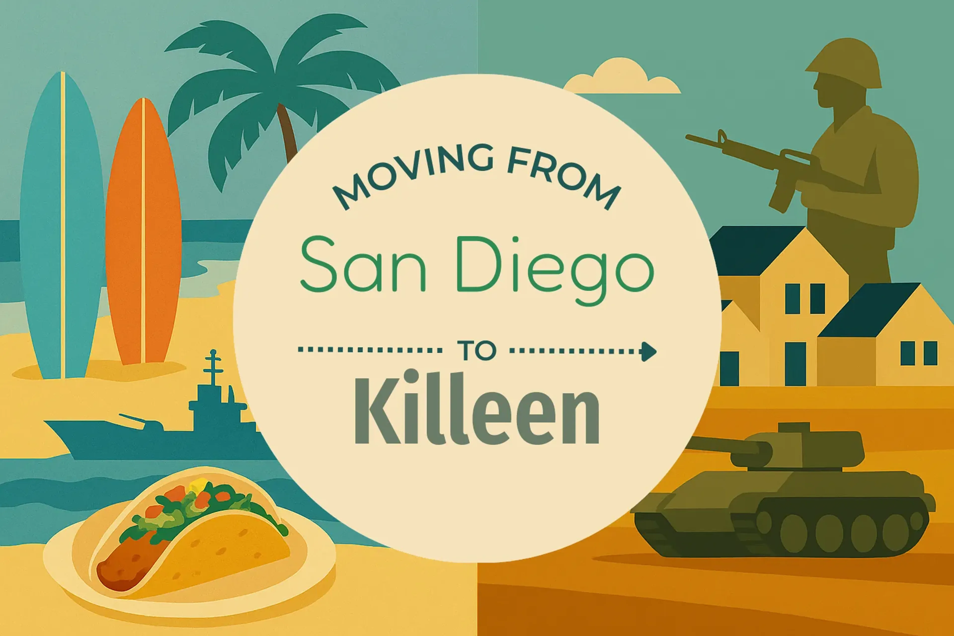 Side-by-side comparison of San Diego to Killeen moving companies