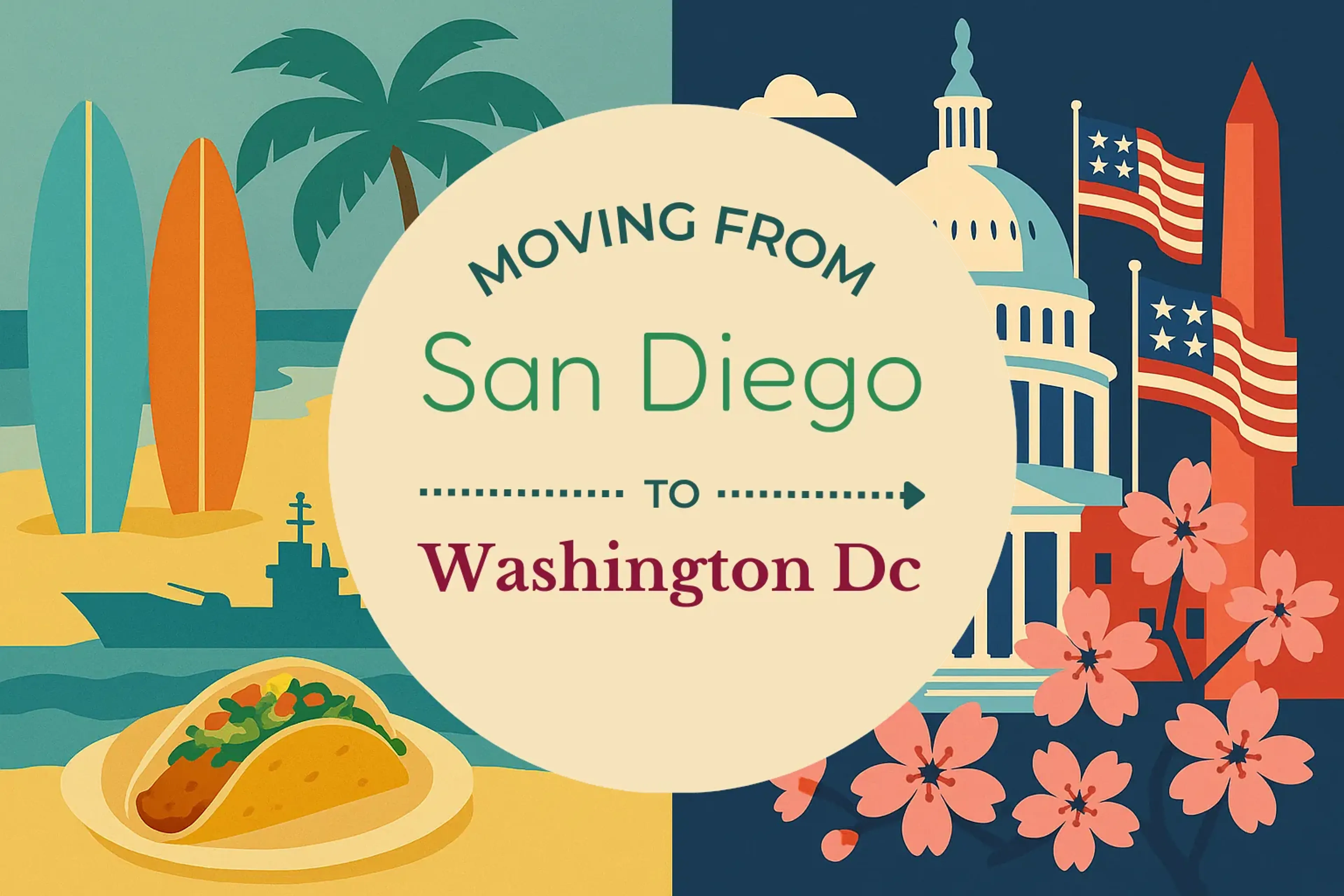 Side-by-side comparison of San Diego to Washington DC moving companies