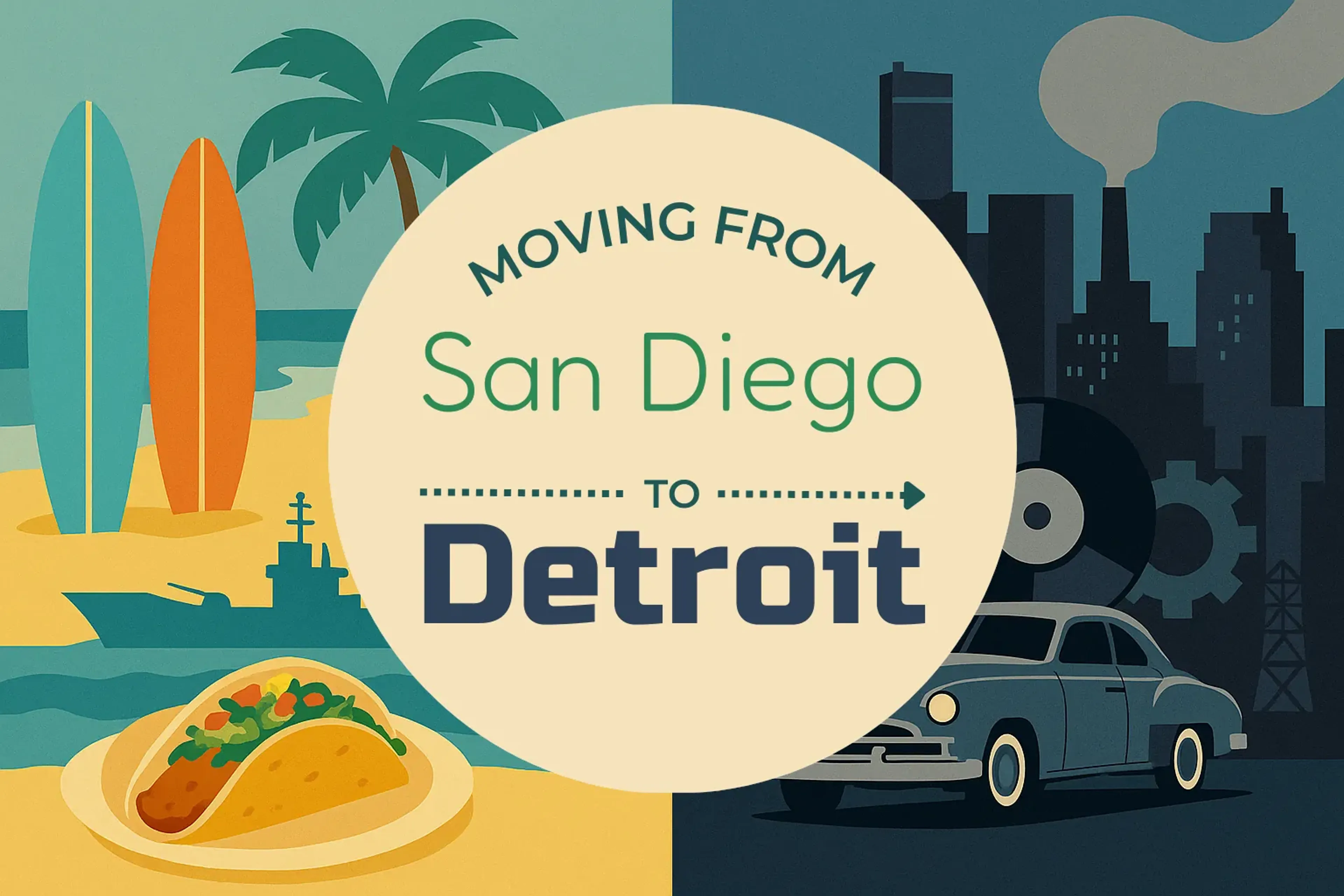 Side-by-side comparison of San Diego to Detroit moving companies