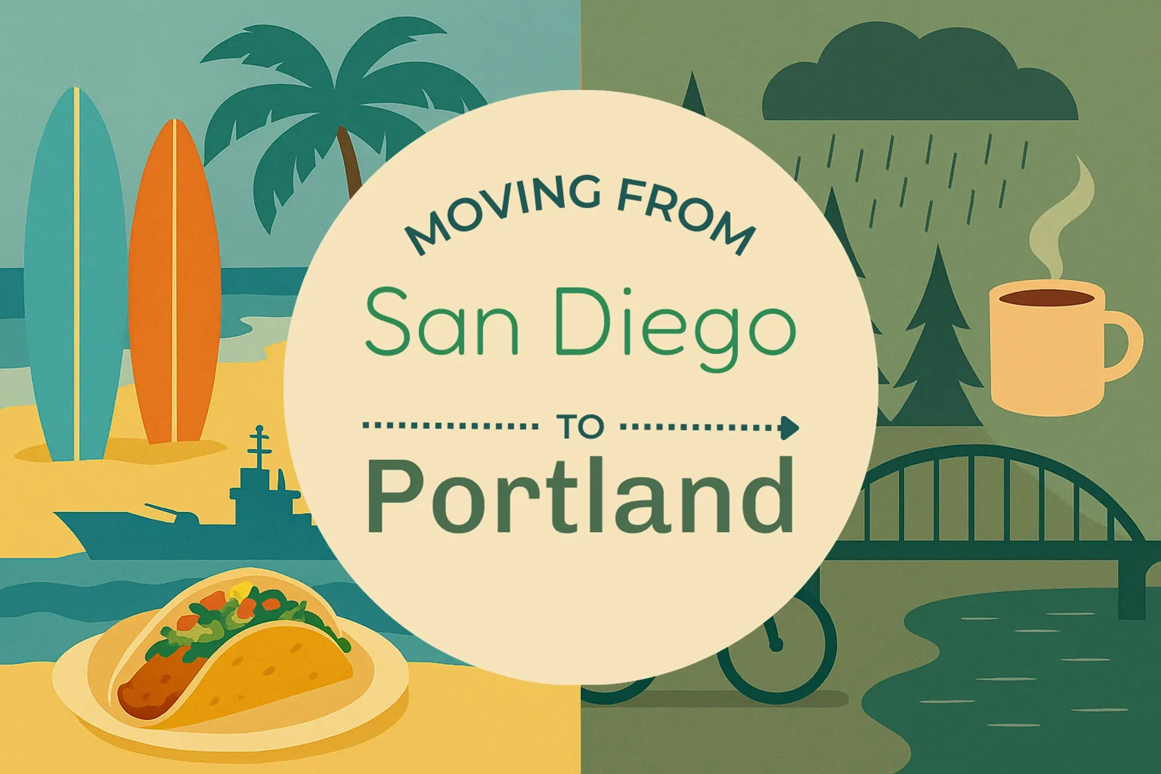 Side-by-side comparison of San Diego to Portland moving companies