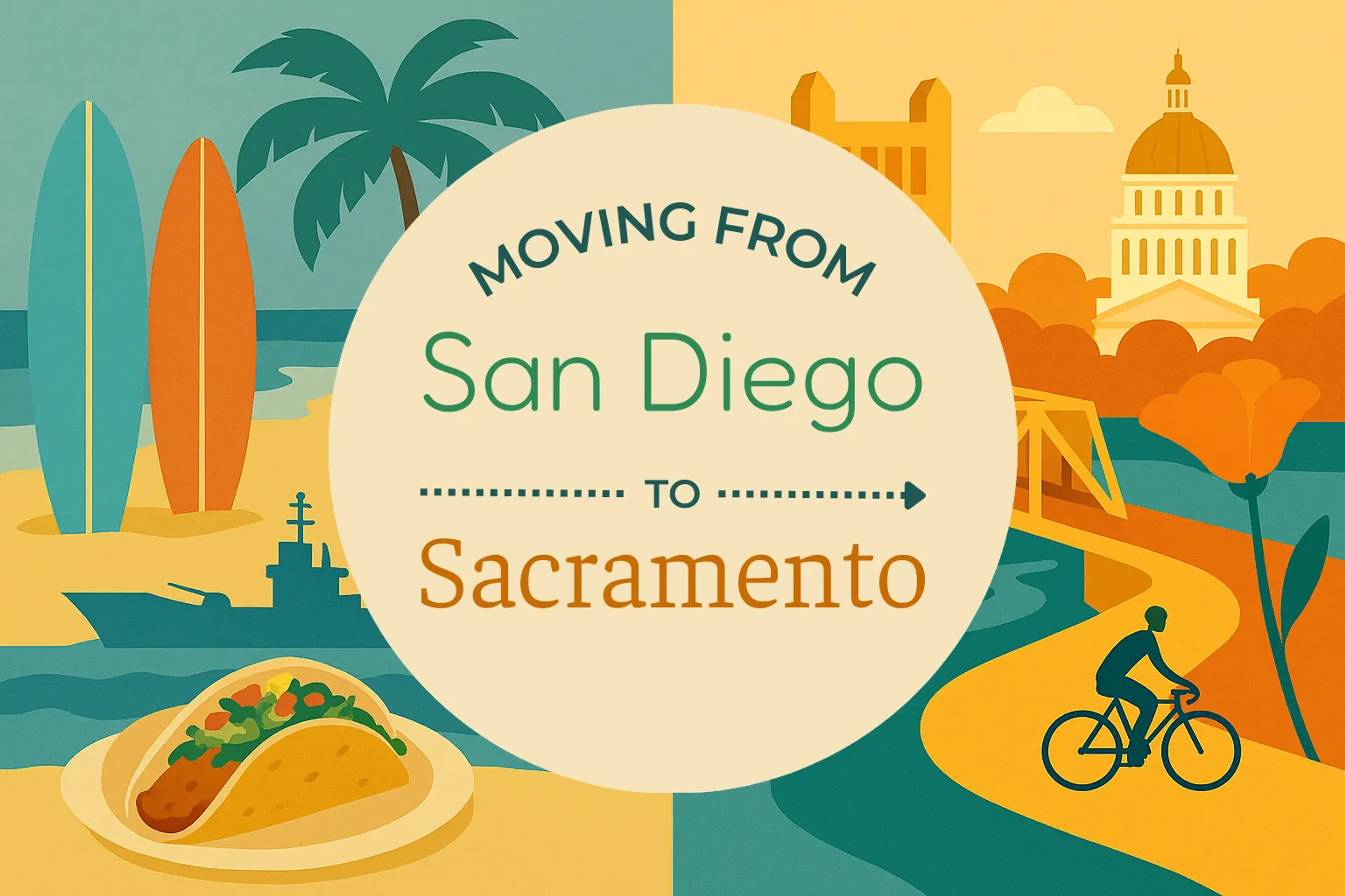 Side-by-side comparison of San Diego to Sacramento moving companies