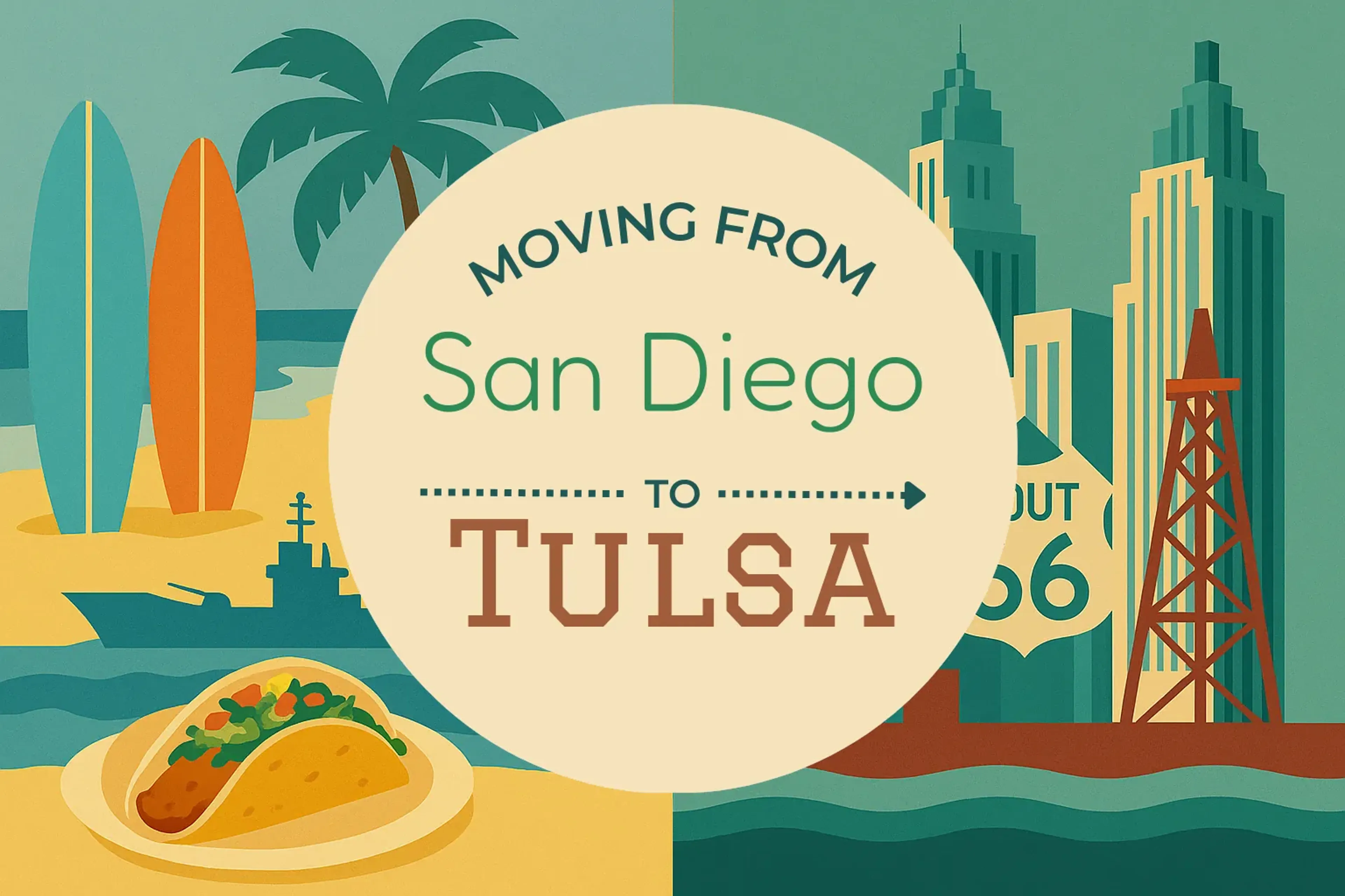 Side-by-side comparison of San Diego to Tulsa moving companies