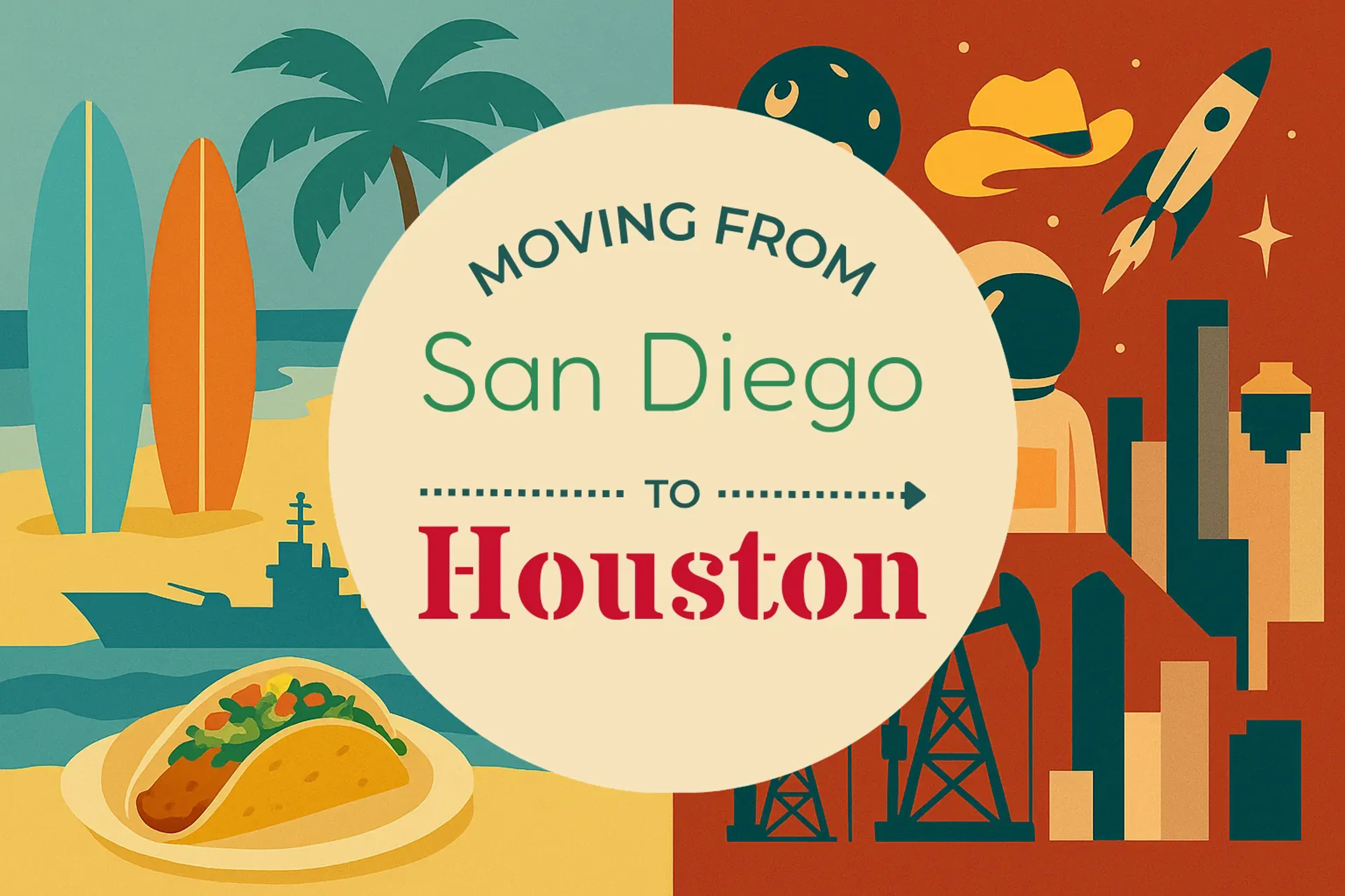 Side-by-side comparison of San Diego to Houston moving companies